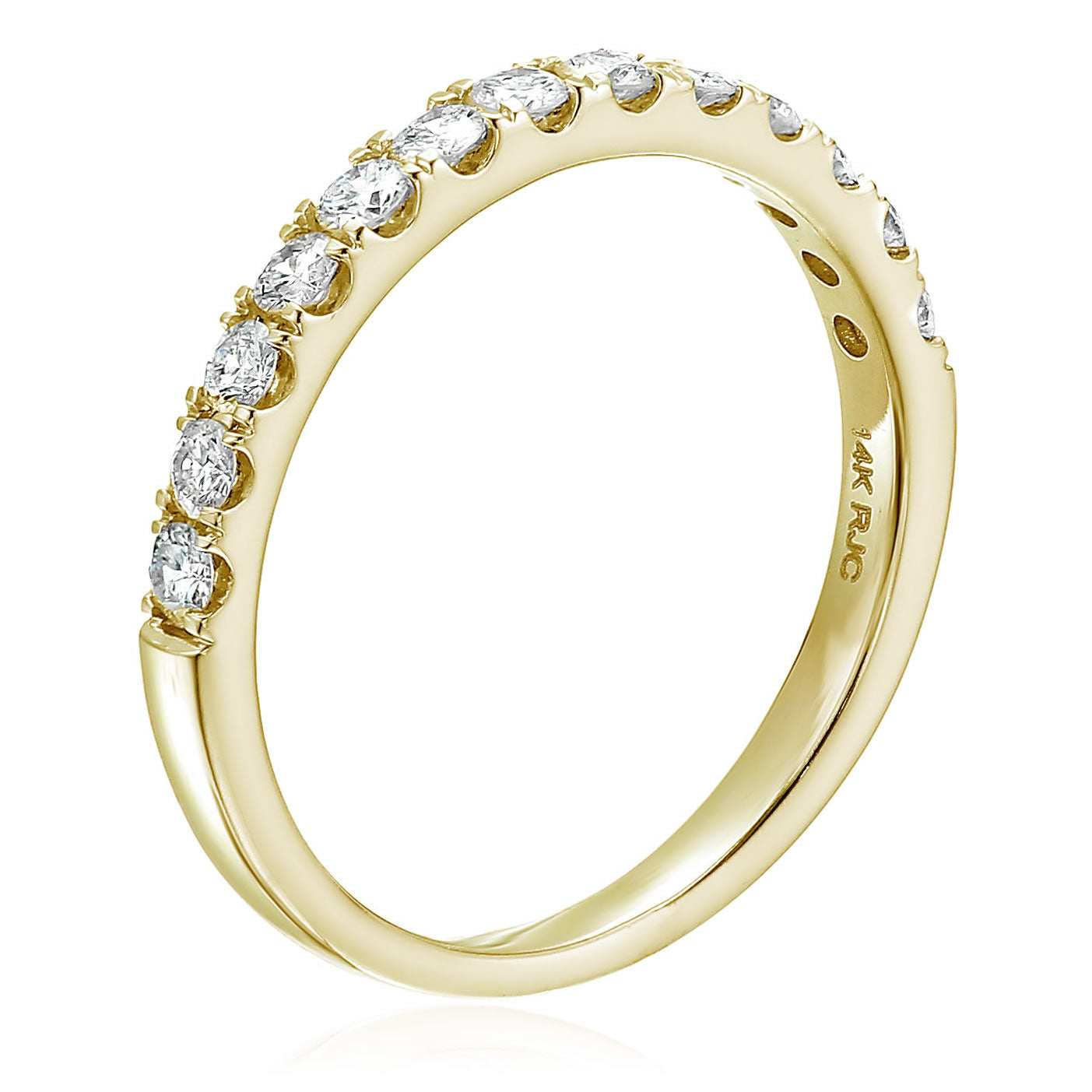1/2 Cttw Diamond Wedding Band 14K Gold 13 Stones Prong Set Round