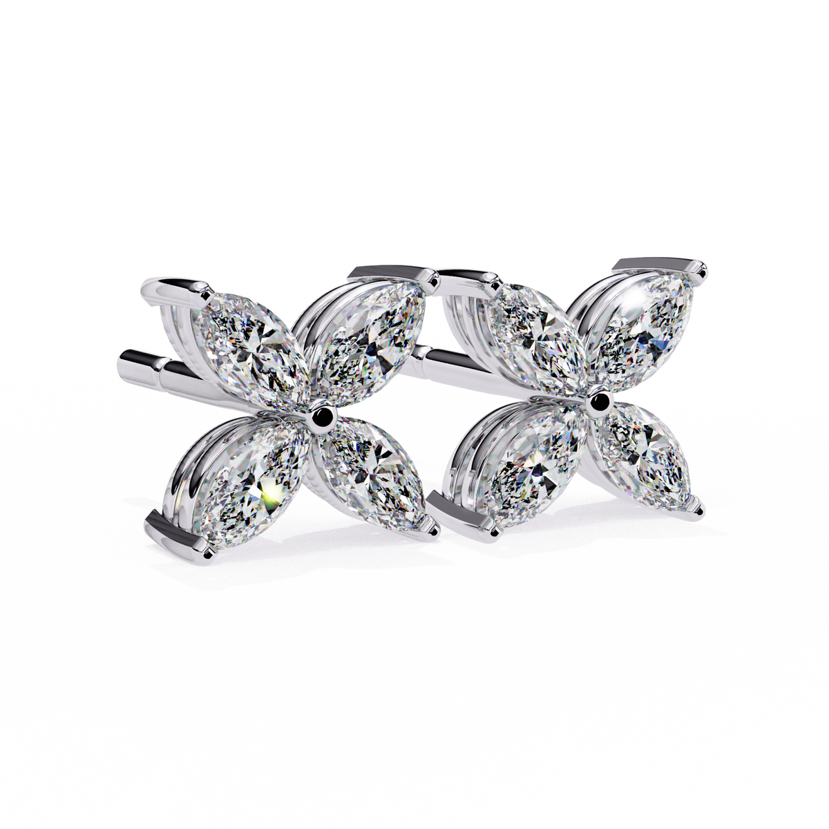 Marquise-Cut Lab-grown Diamond Antique Studs in 10K White Gold