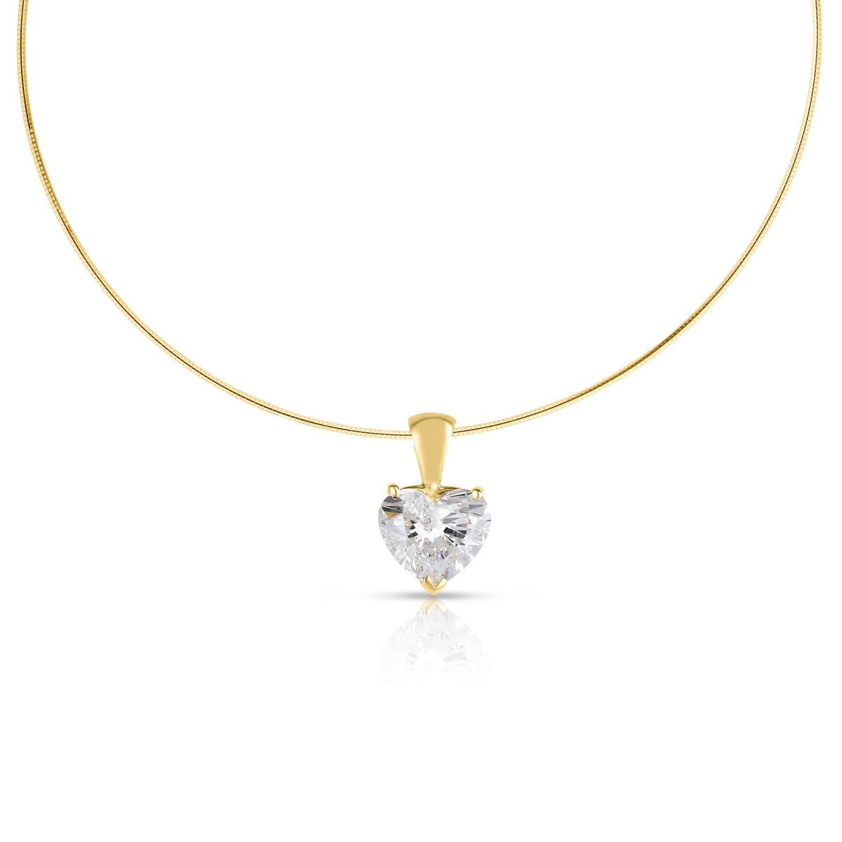 Heart Diamond Omega Necklace