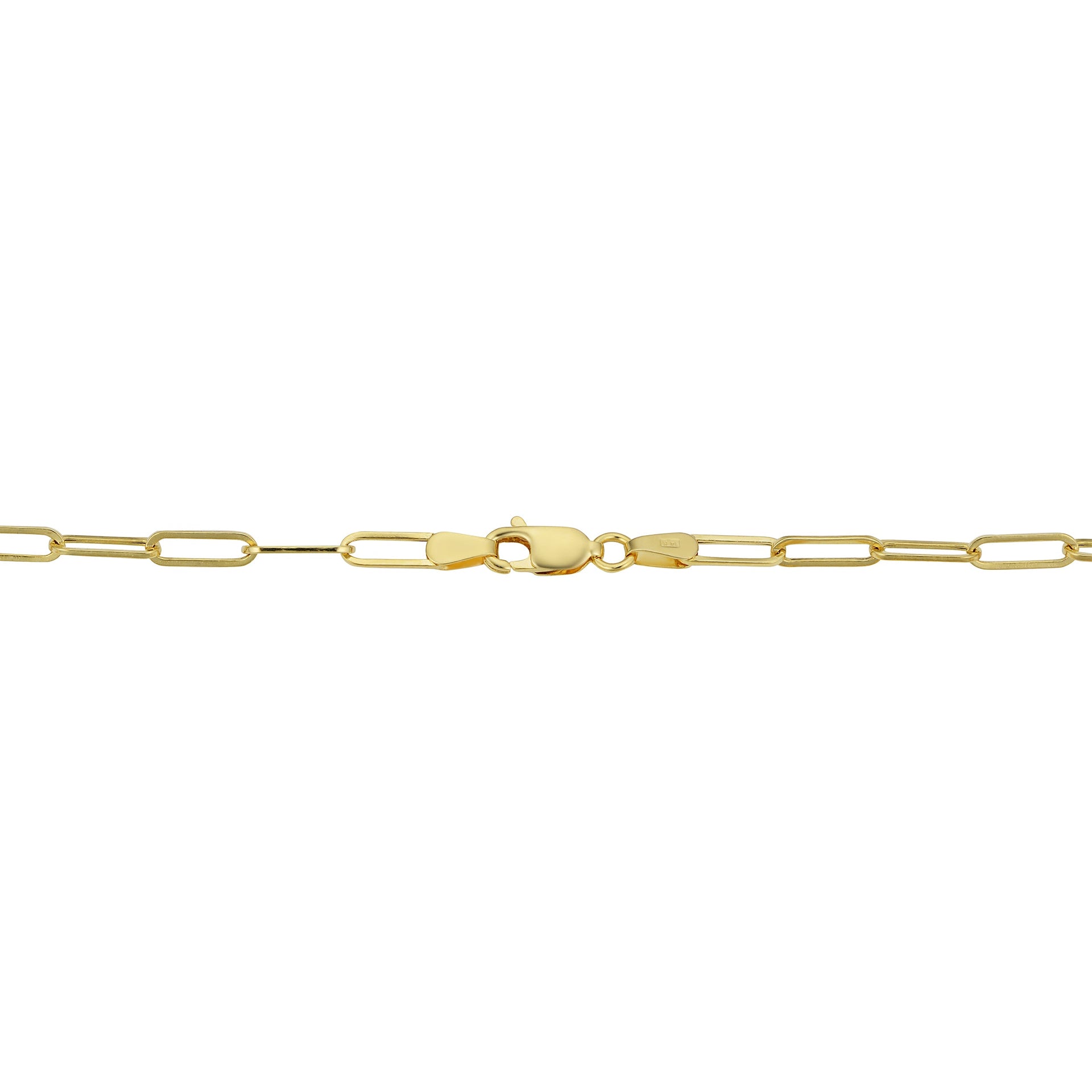 14k Yellow Gold 3mm Polished Paperclip Chain Necklace (18 inch)