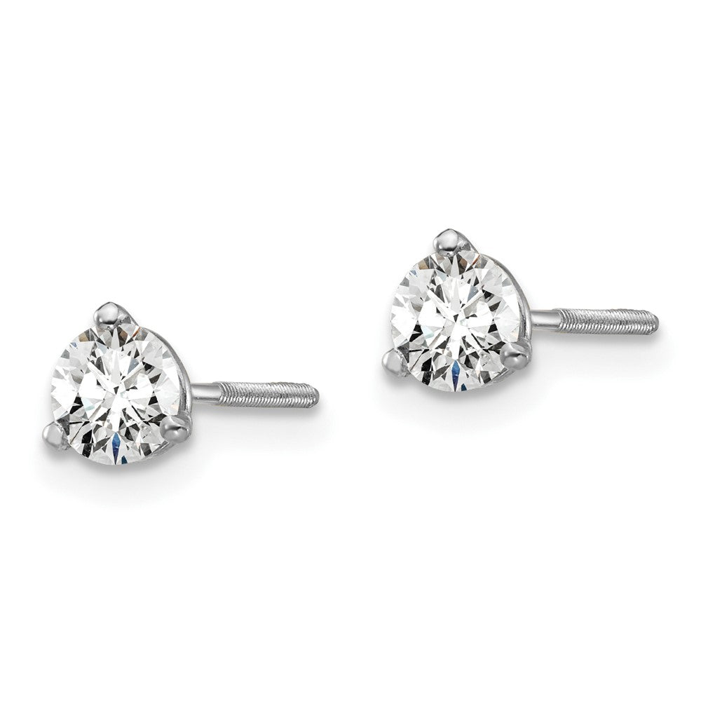 14k Gold 1/2 CT Round Lab Grown Diamond Stud Earrings Screw Back VS Clarity D-E Color