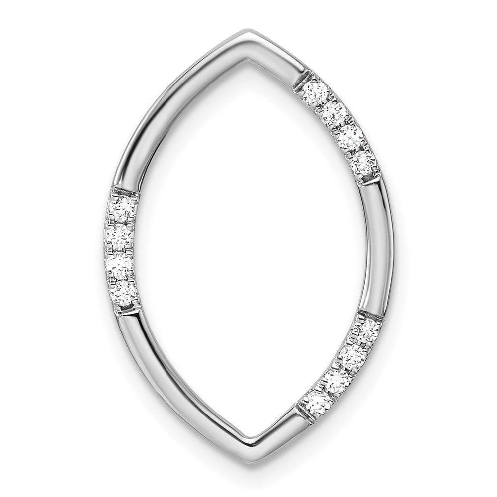 14K White Gold Lab Grown Diamond Oval Chain Slide Pendant (0.12ct VS G-H)