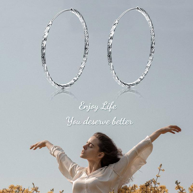 Sterling Silver Round Hoop Earrings