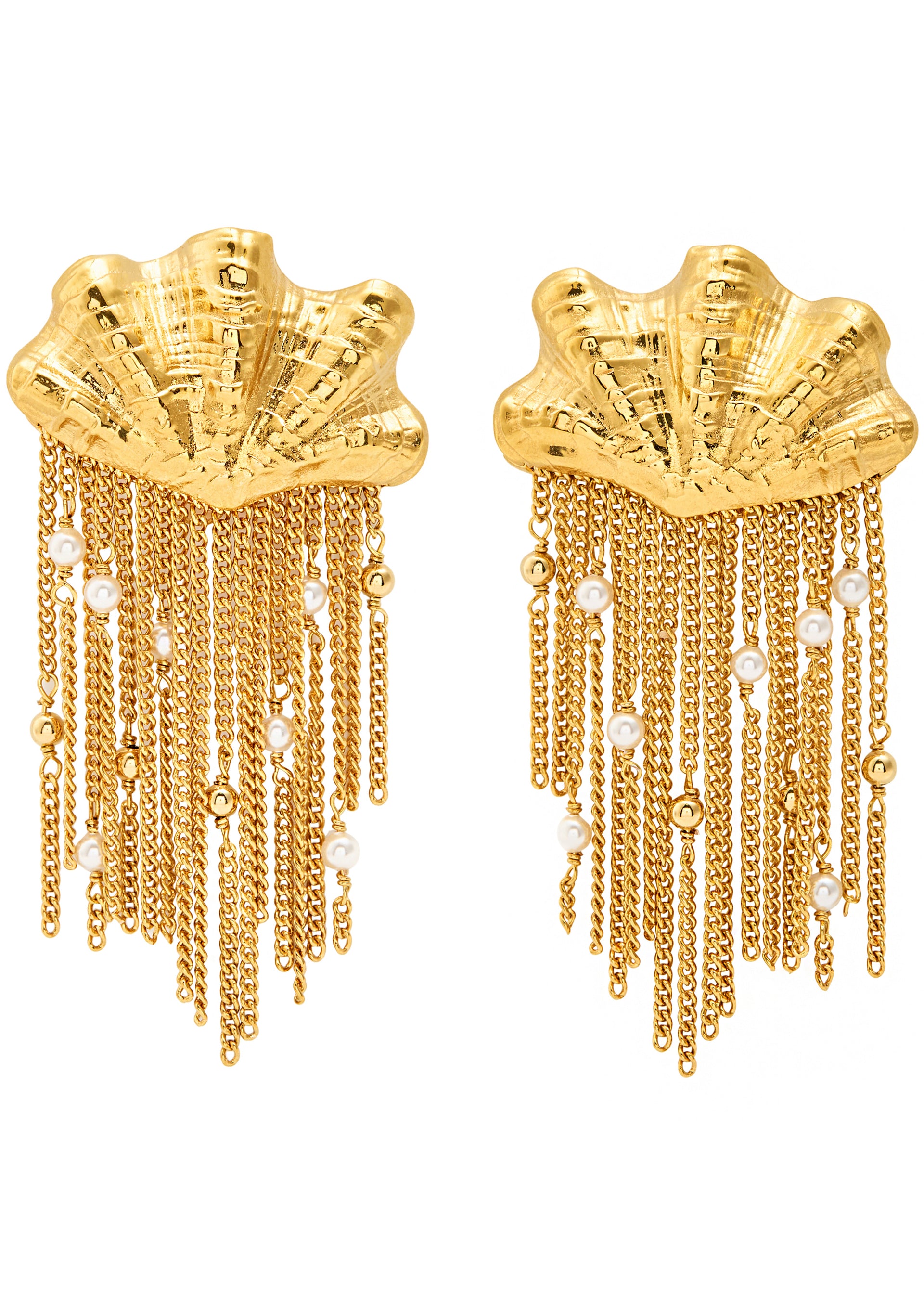 The Chloé Shells fringed drop earrings