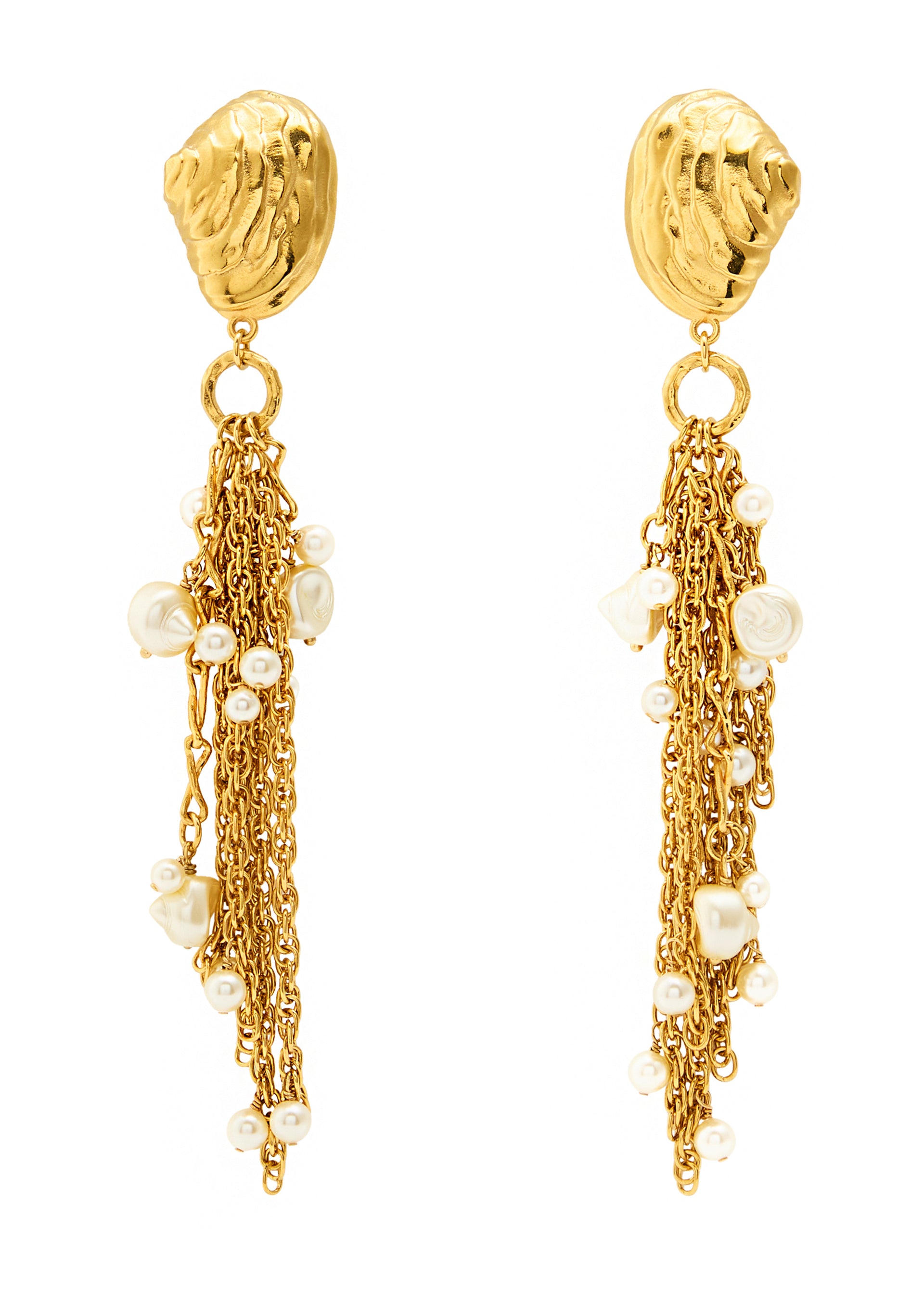 The Chloé Shells embellished drop earrings