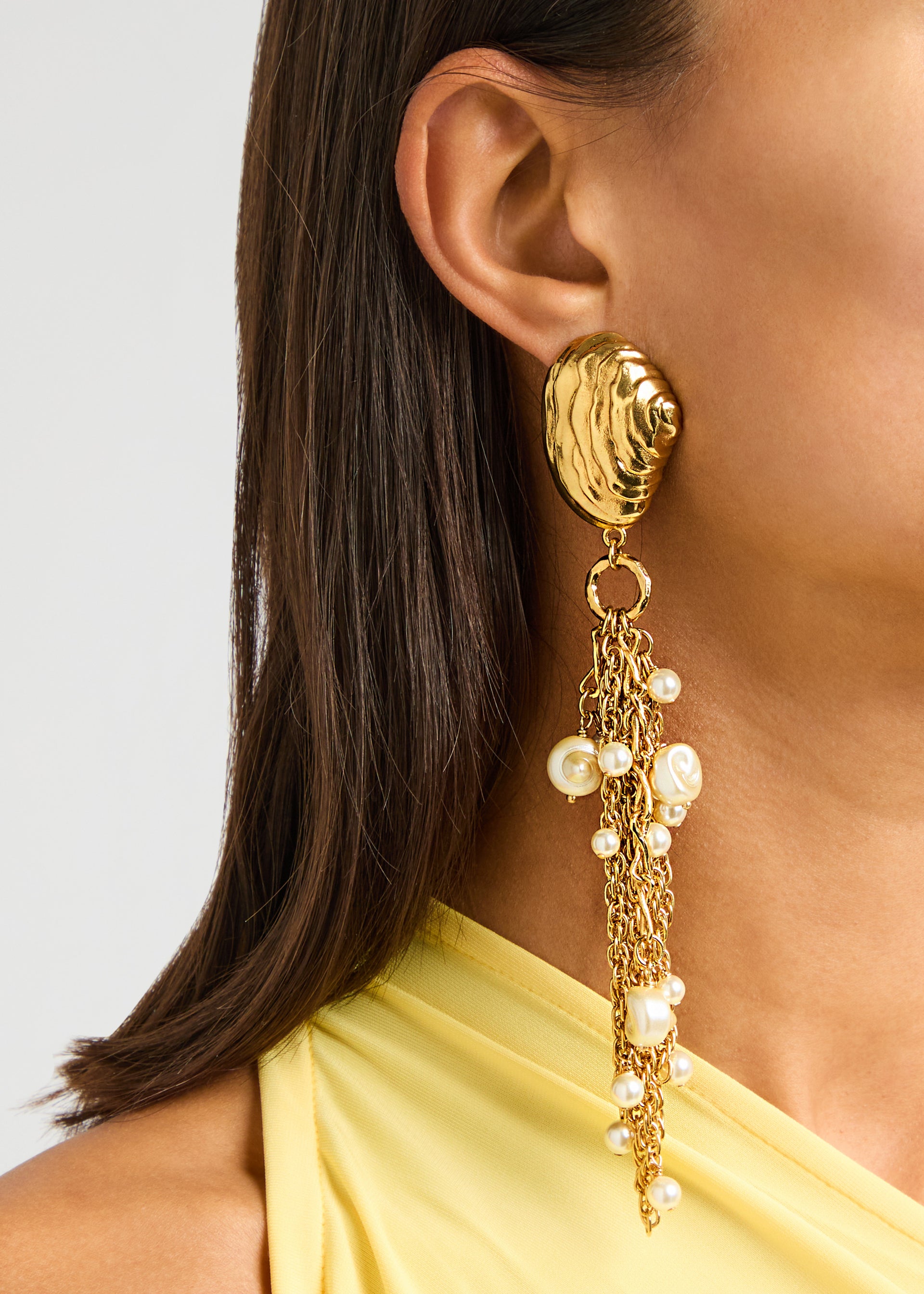The Chloé Shells embellished drop earrings