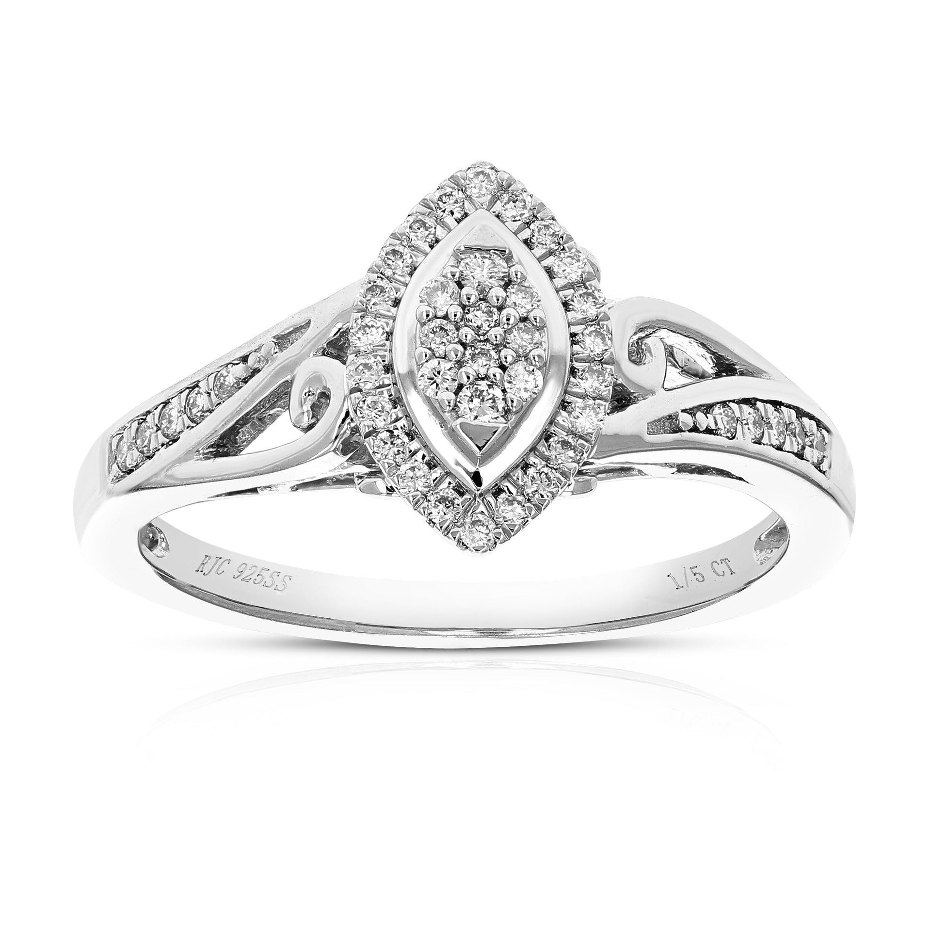 1/5 cttw Round Cut Lab Grown Diamond Wedding Engagement For Women Ring .925 Sterling Silver