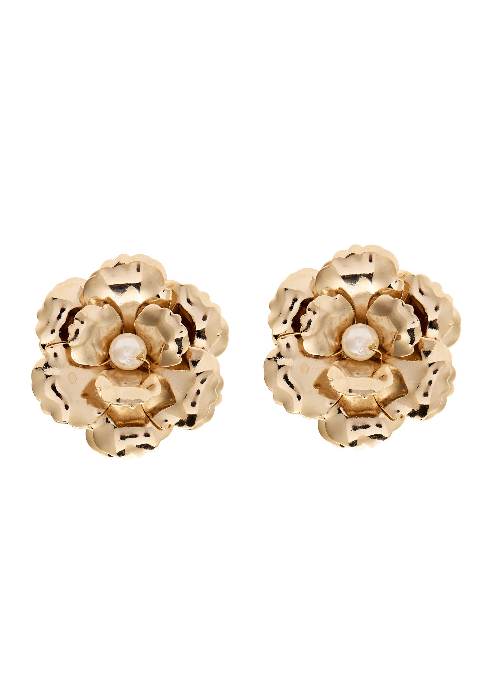 Flower clip-on earrings
