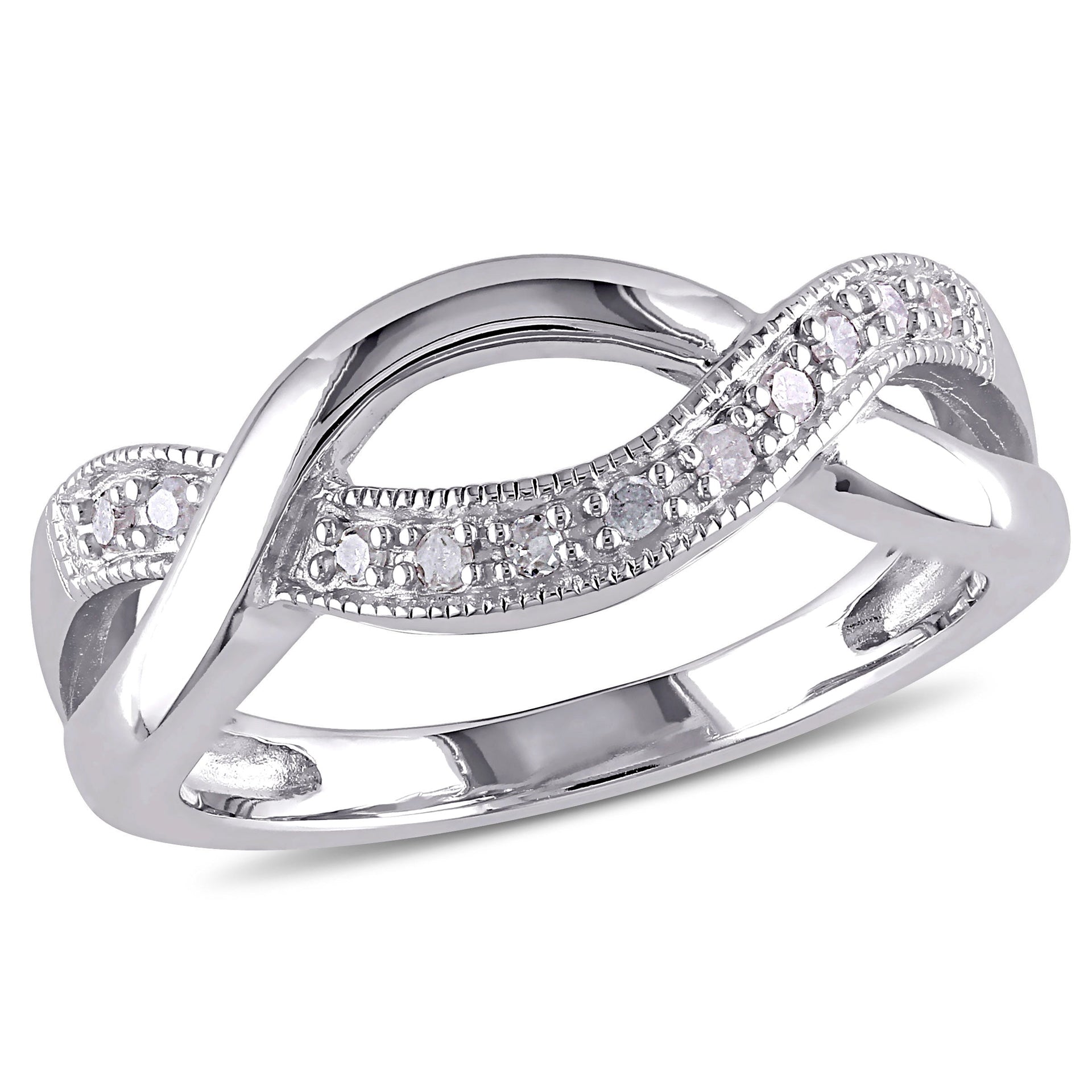 1/10ct TW Diamond Twist Ring in Sterling Silver