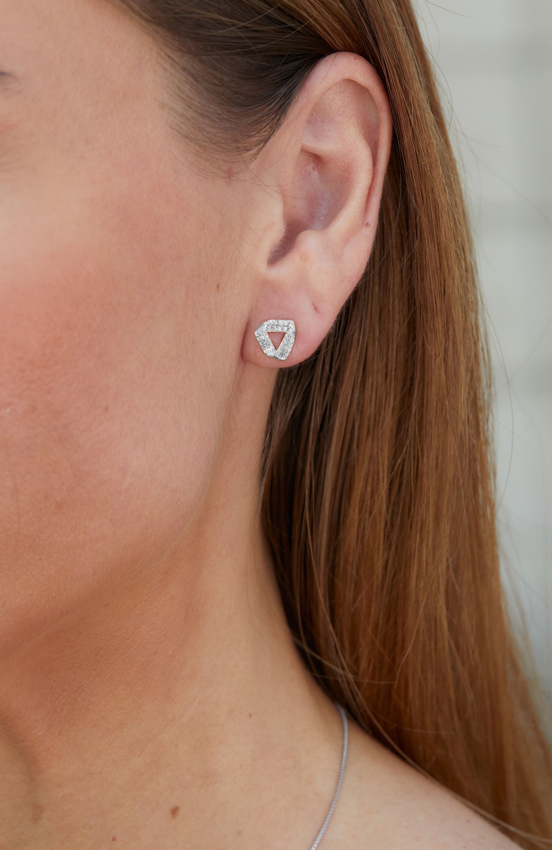 Sterling Contemporary CZ Knot Stud