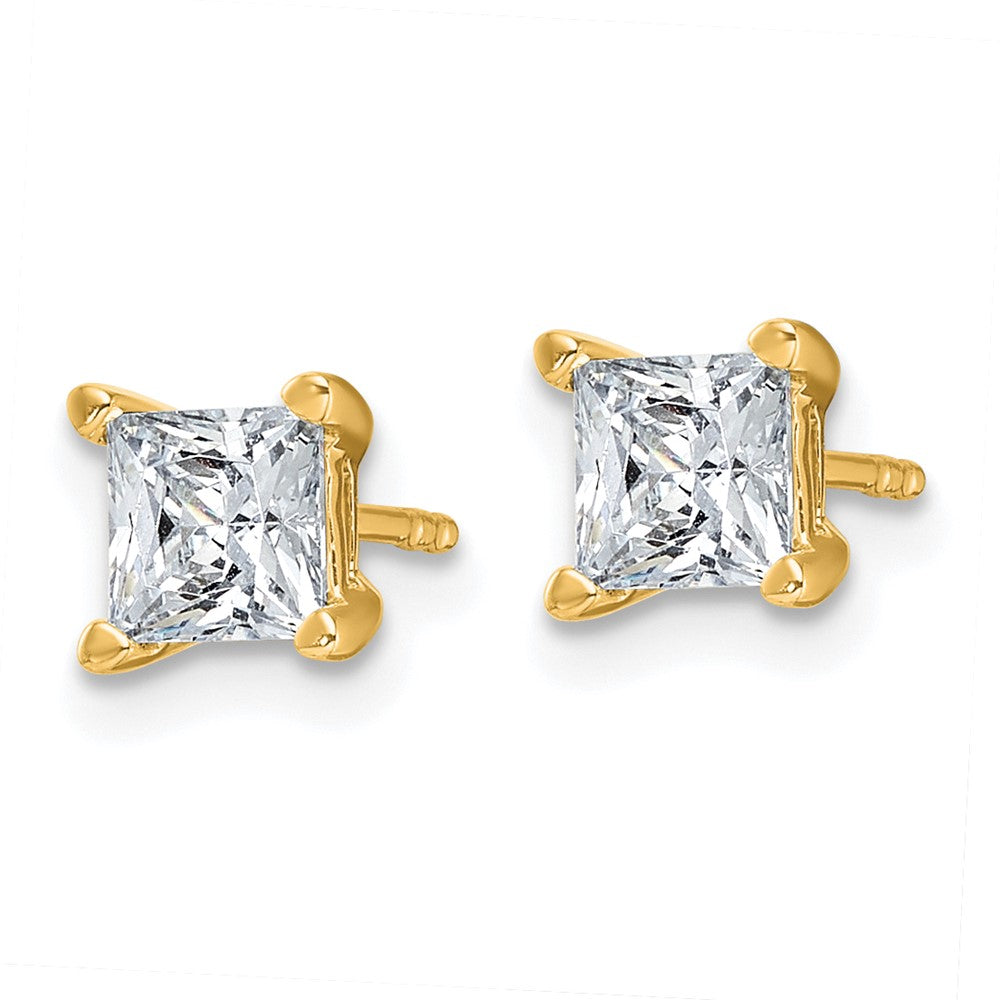 14k Gold 1 1/2 CTW Princess Lab Grown Diamond Stud Earrings
