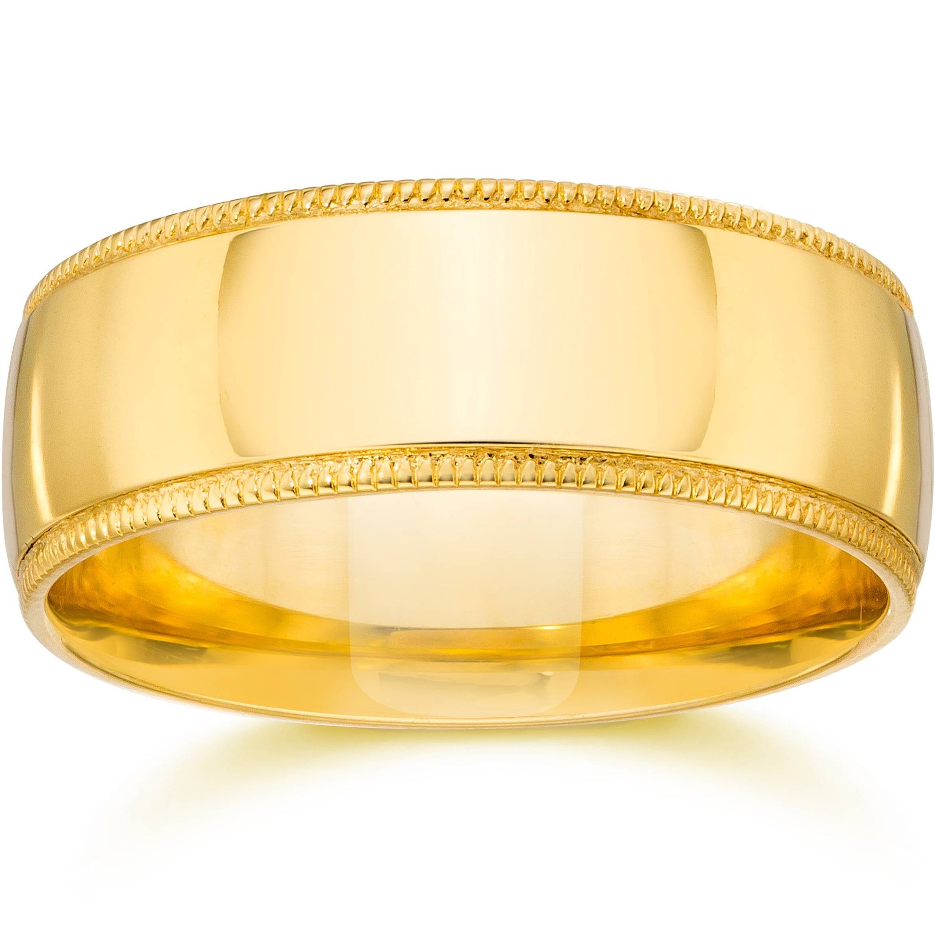 Milgrain Comfort Fit Wedding Band 14K Yellow Gold Size Selectable