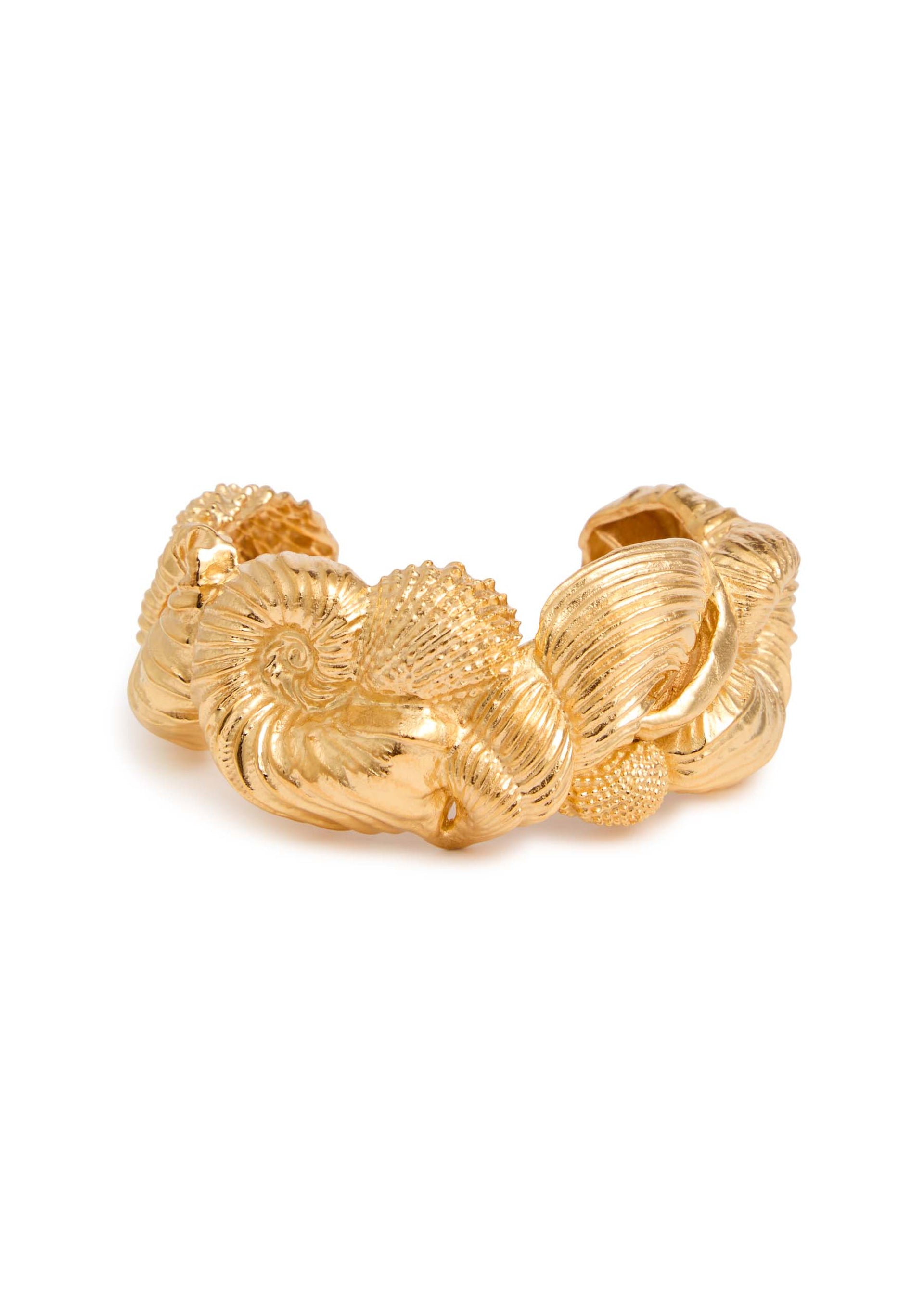 Seashell 18kt gold-plated cuff