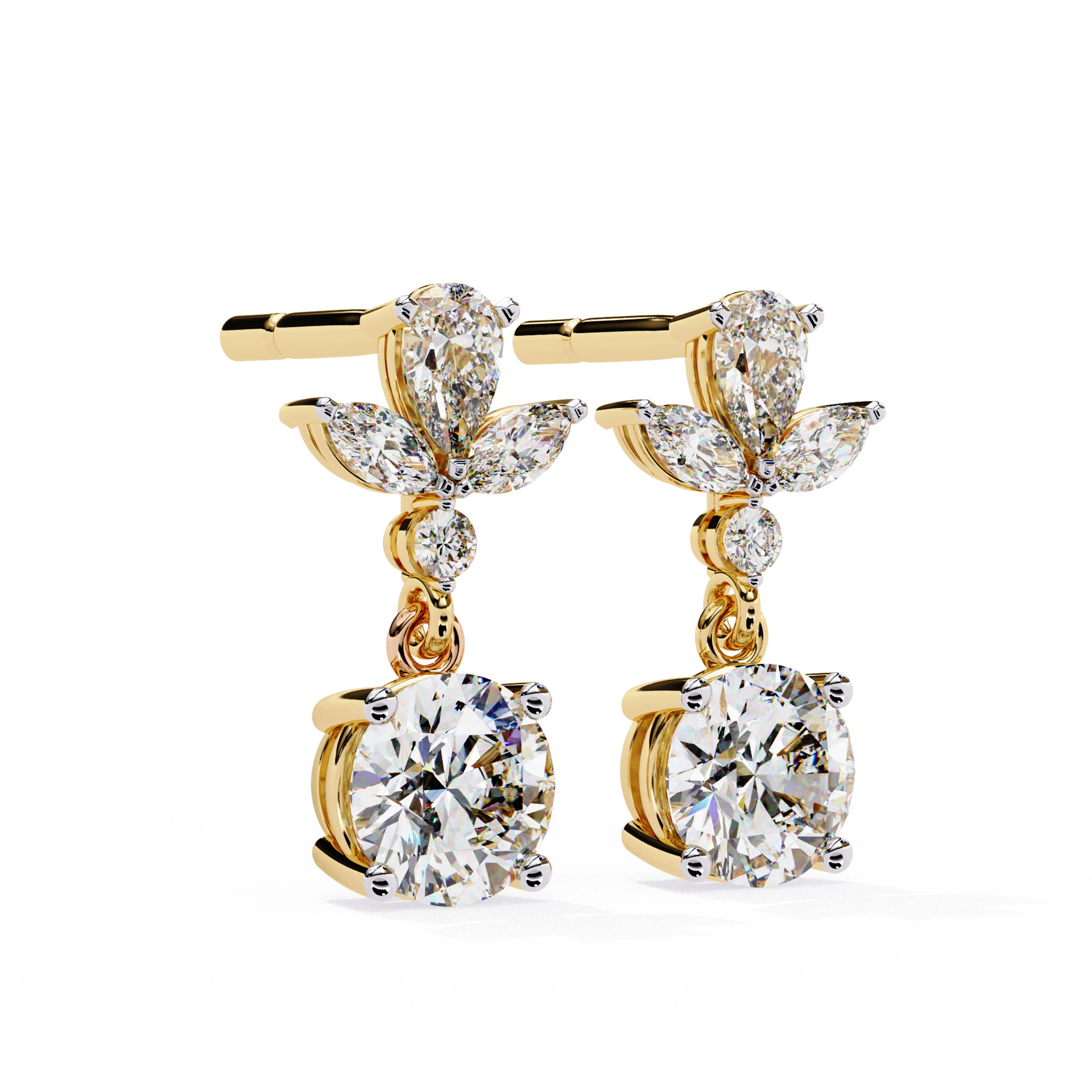 Round-Cut Lab-grown Diamond Drop Earrings in 10K White Gold