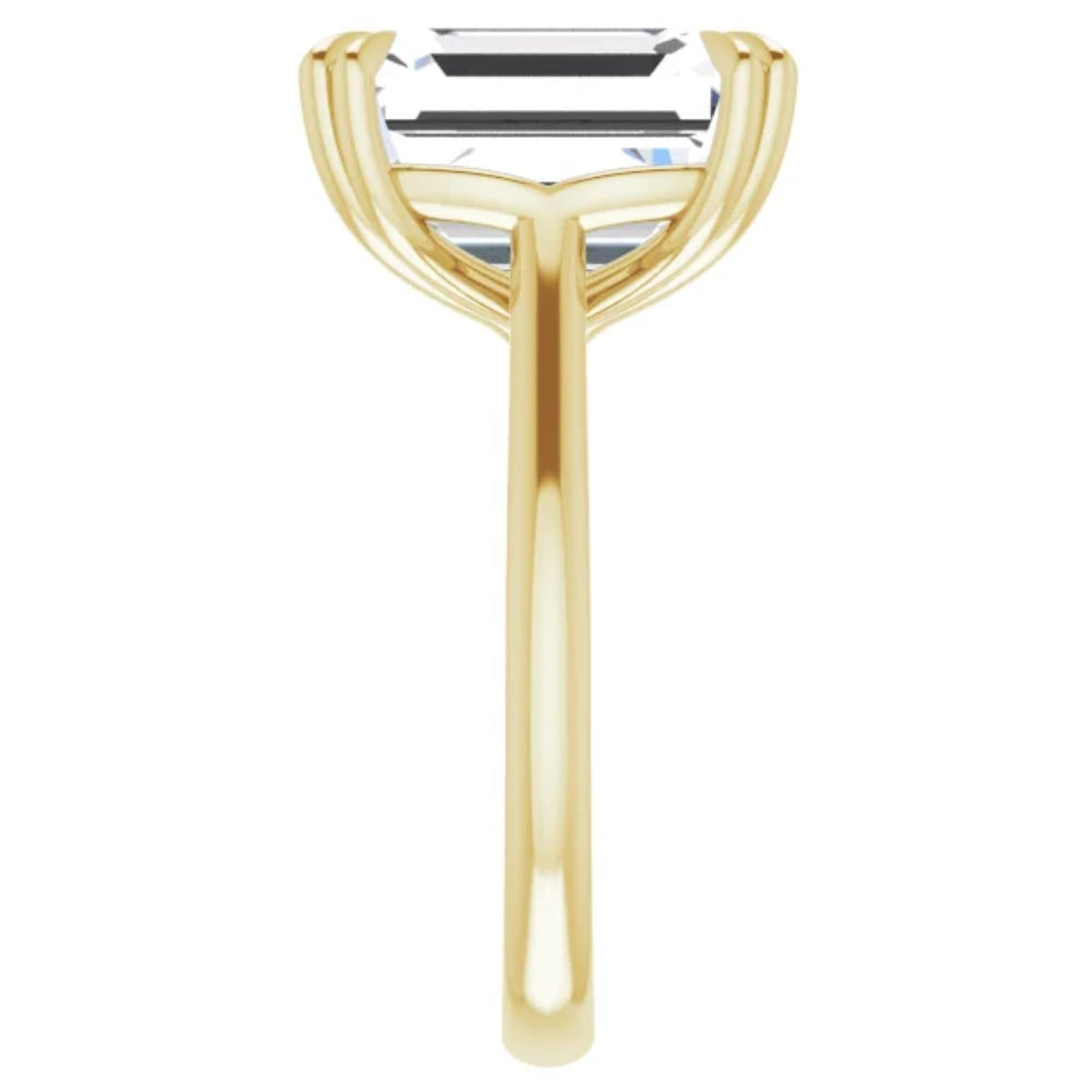 Certified 5.02Ct Emerald Cut Diamond Designer Engagement Ring Lab Grown 14k Gold