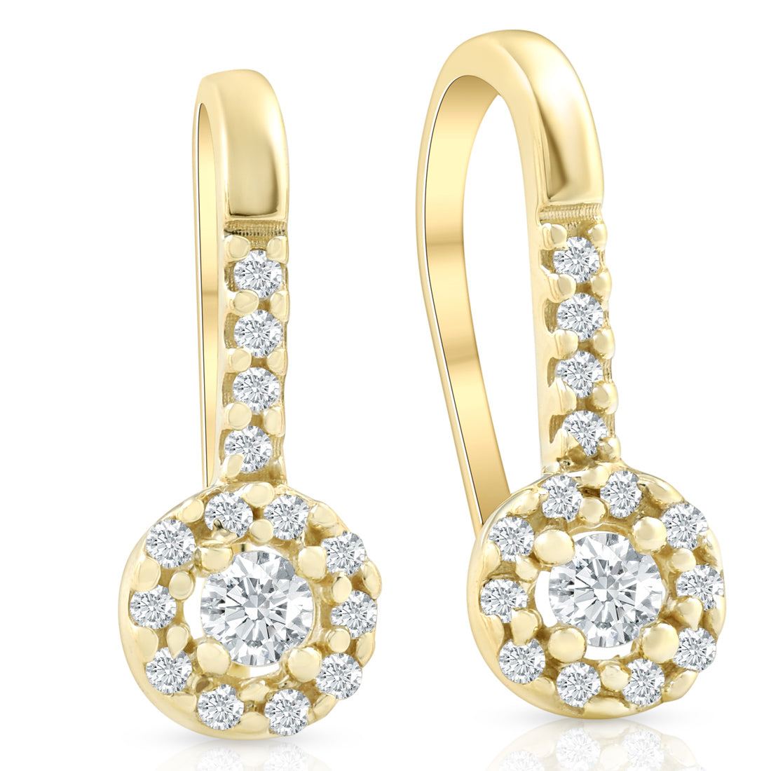 1/4ct Diamond Earrings Yellow Gold