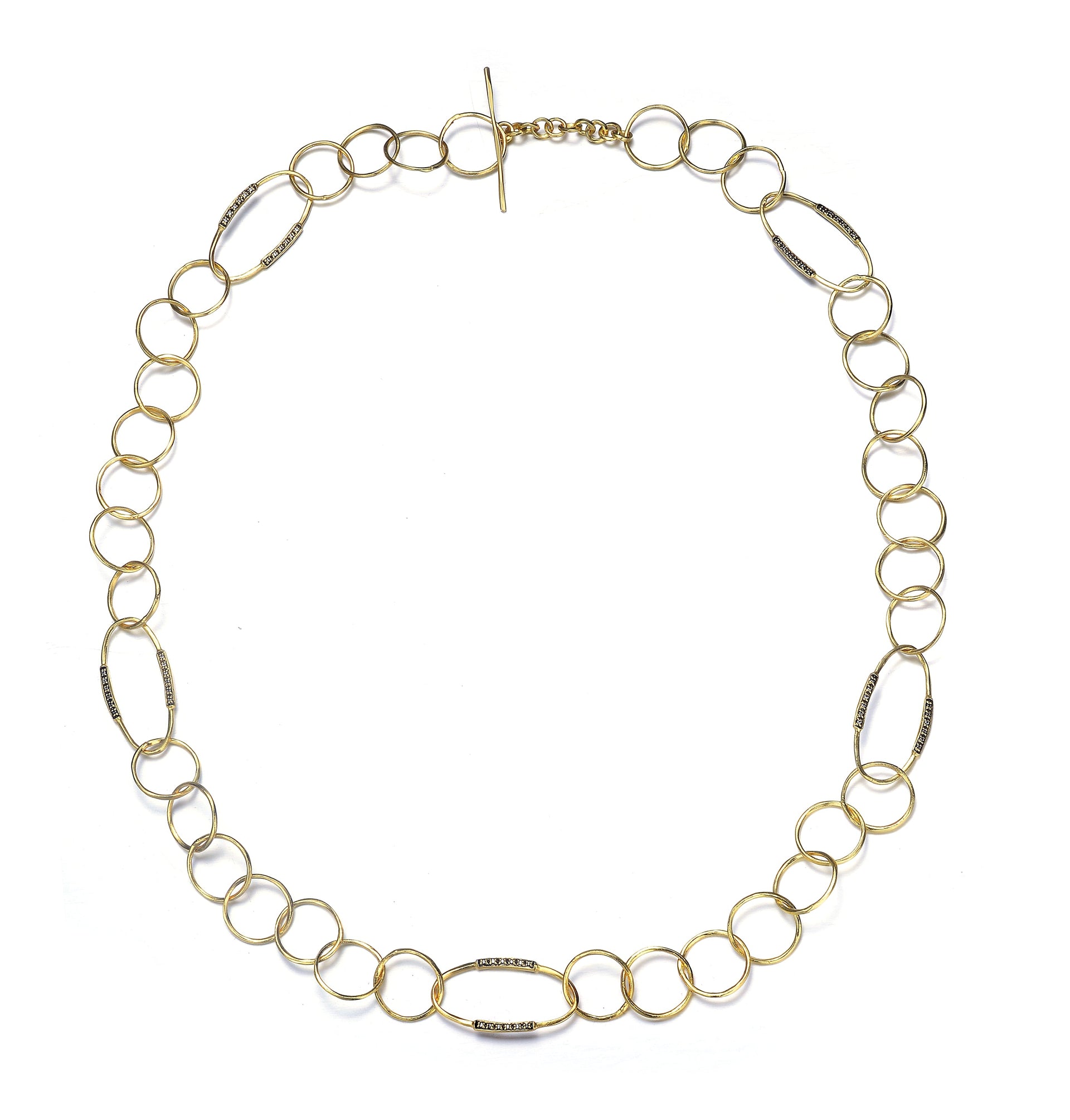 Sterling Silver Gold Plated Black Cubic Zirconia Chain Necklace