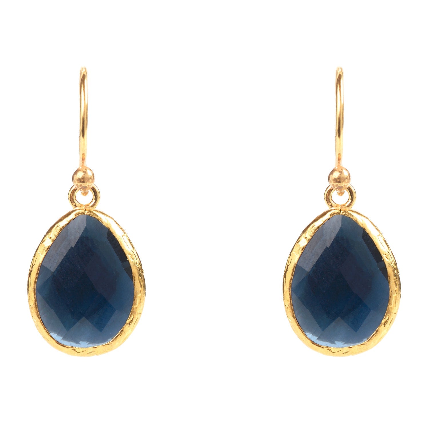 Petite Drop Earrings Sapphire Hydro Gold