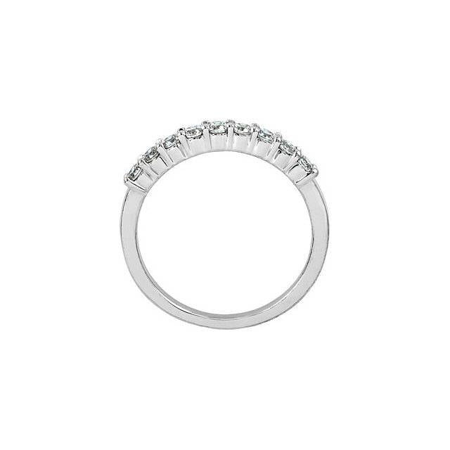 5/8ct 9 Stone Diamond Wedding Ring 14K White Gold