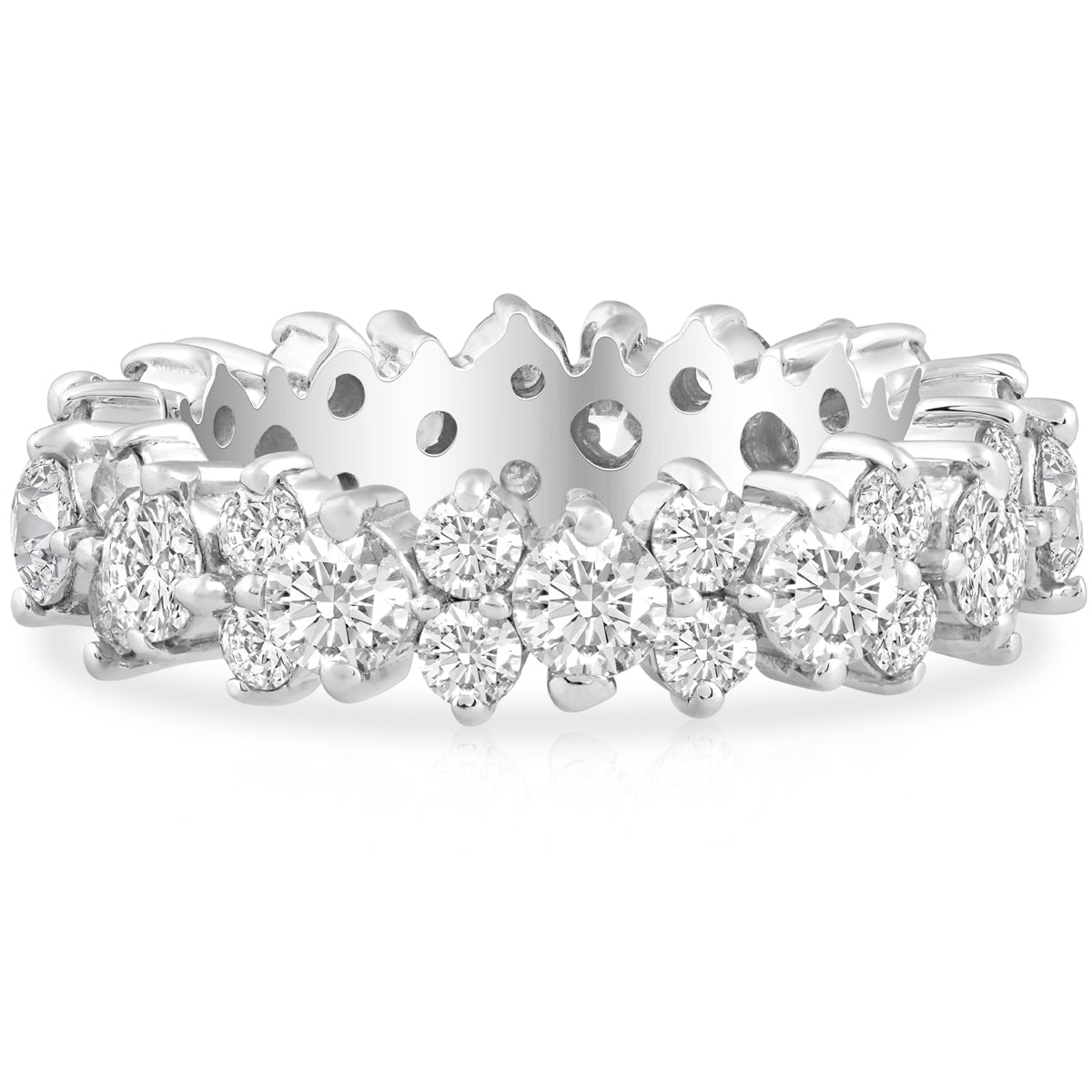 3 1/4 ct Diamond Eternity Ring Lab Grown Wedding Stackable Band 14K White Gold