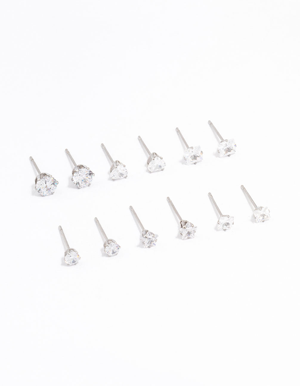 Lovisa Waterproof Stainless Steel Cubic Zirconia Stud Earrings 6-pack | Premium Gold PVD Plated | Hypoallergenic | Long Lasting Brilliance