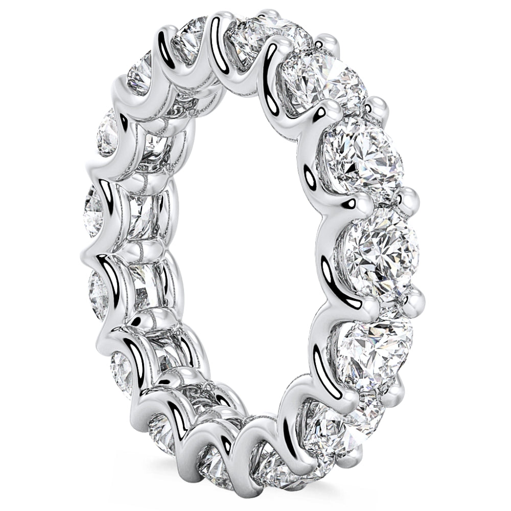 5Ct Diamond Eternity Wedding Ring U Prong Anniversary Band 14k Gold Lab Grown