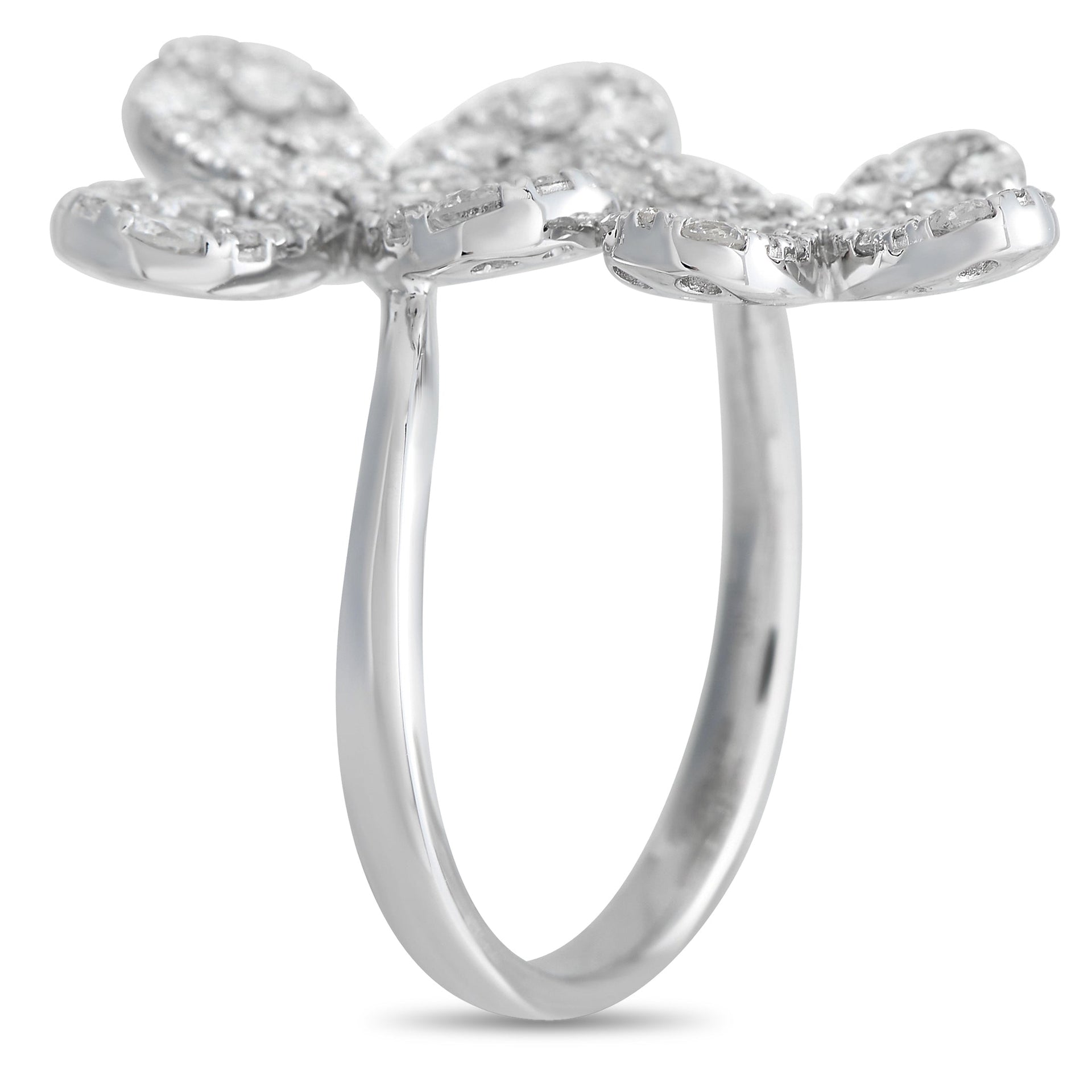 18K White Gold 1.65 ct Diamond Open Wrap Ring