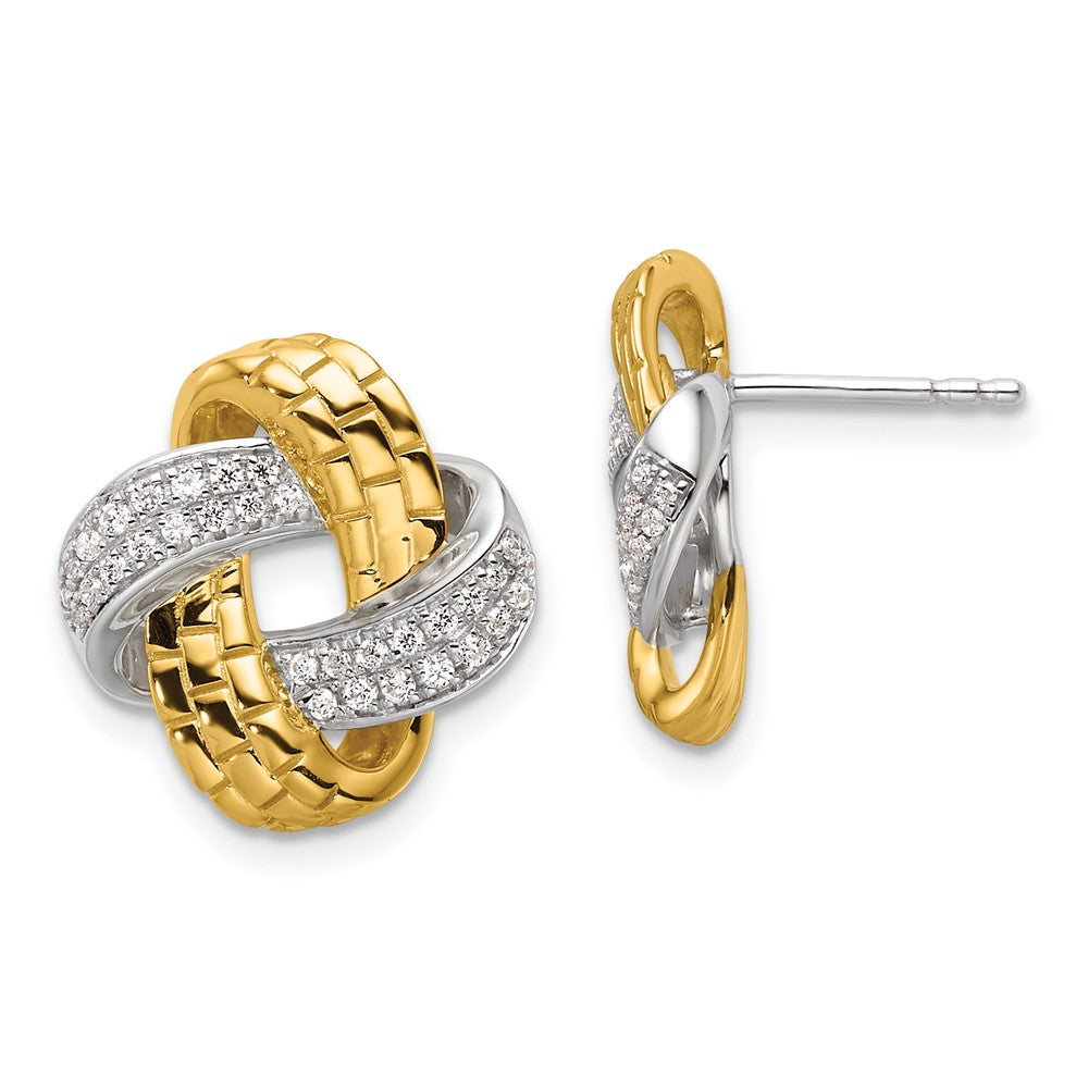 14k Yellow Gold 1/3 CT Lab Grown Diamond Love Knot Stud Earrings