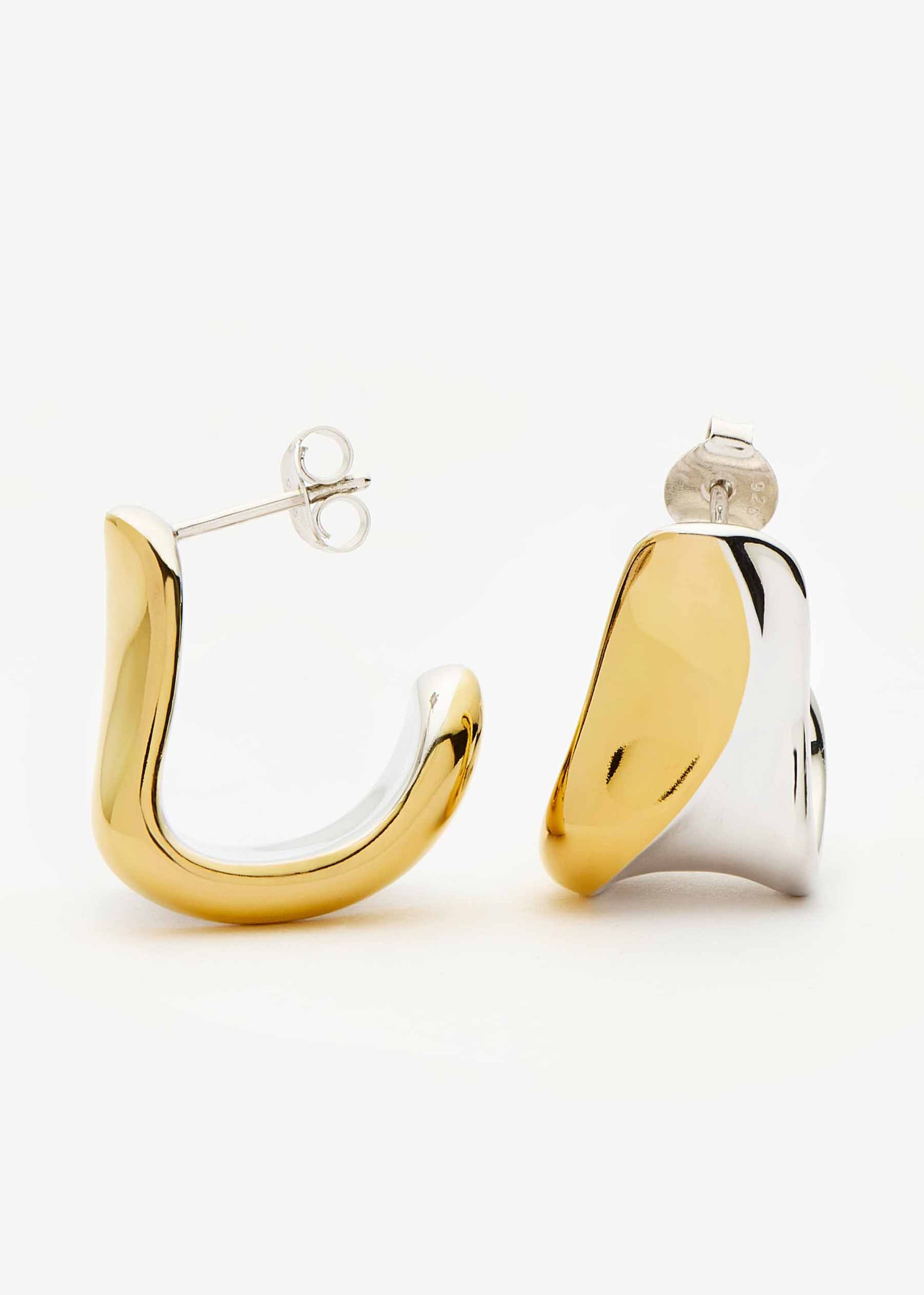 Sculptural molten medium hoop earrings