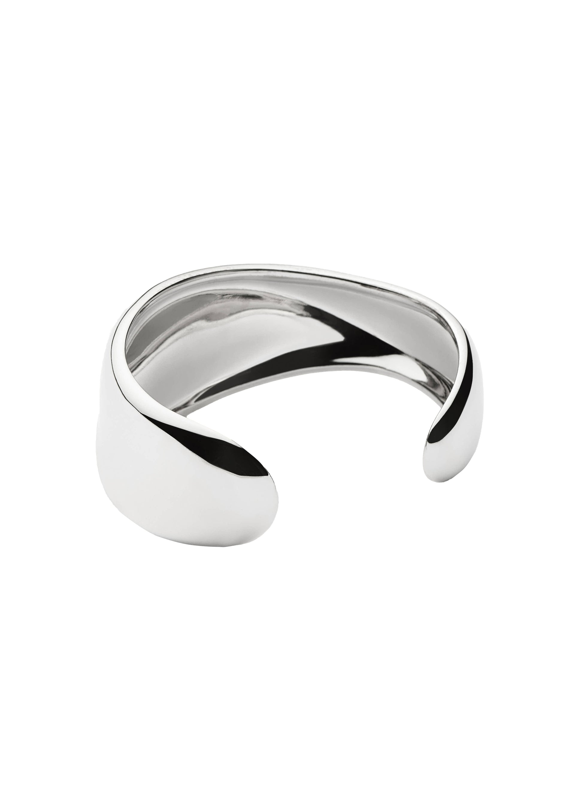 Sculptural silver-plated molten cuff bracelet