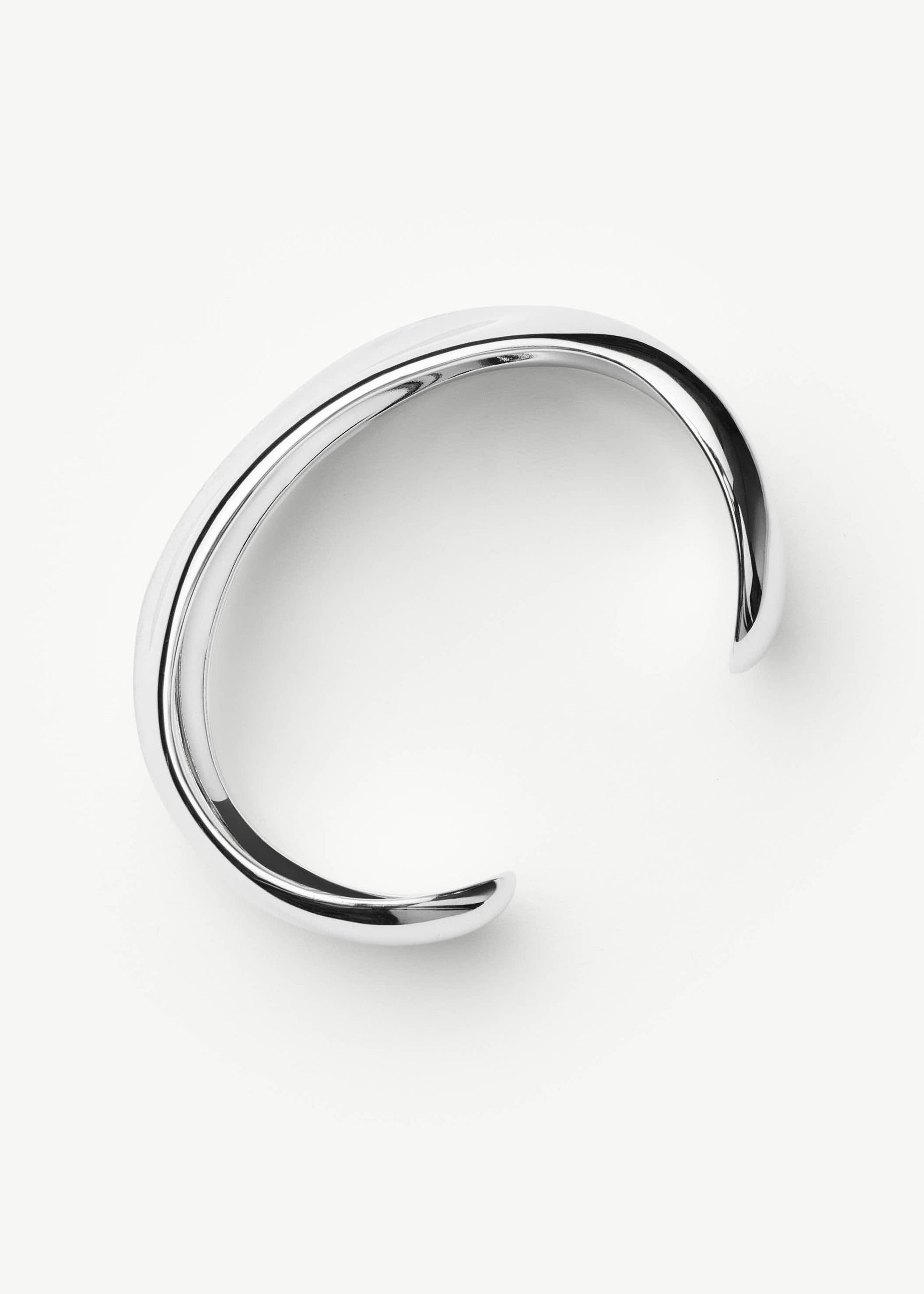 Sculptural silver-plated molten cuff bracelet