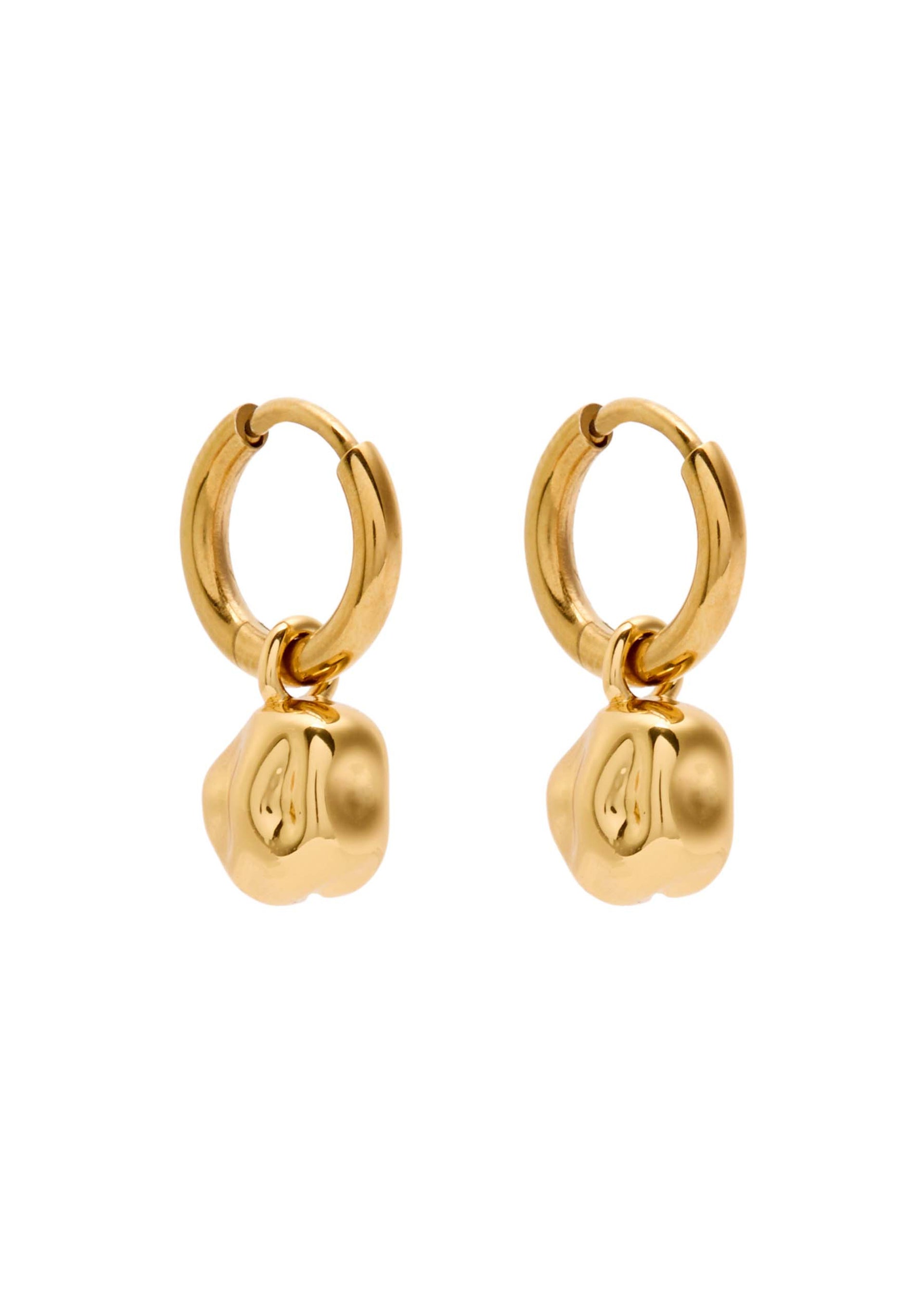 Pebble mini 18kt gold-plated hoop earrings