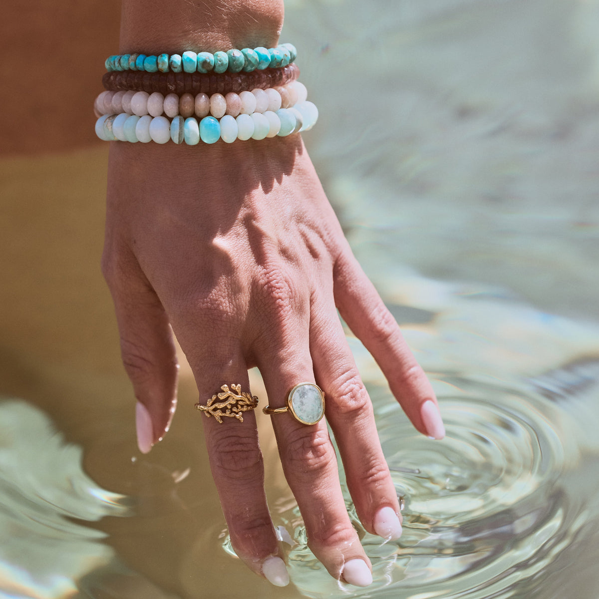Blue Opal Beaded Bracelet