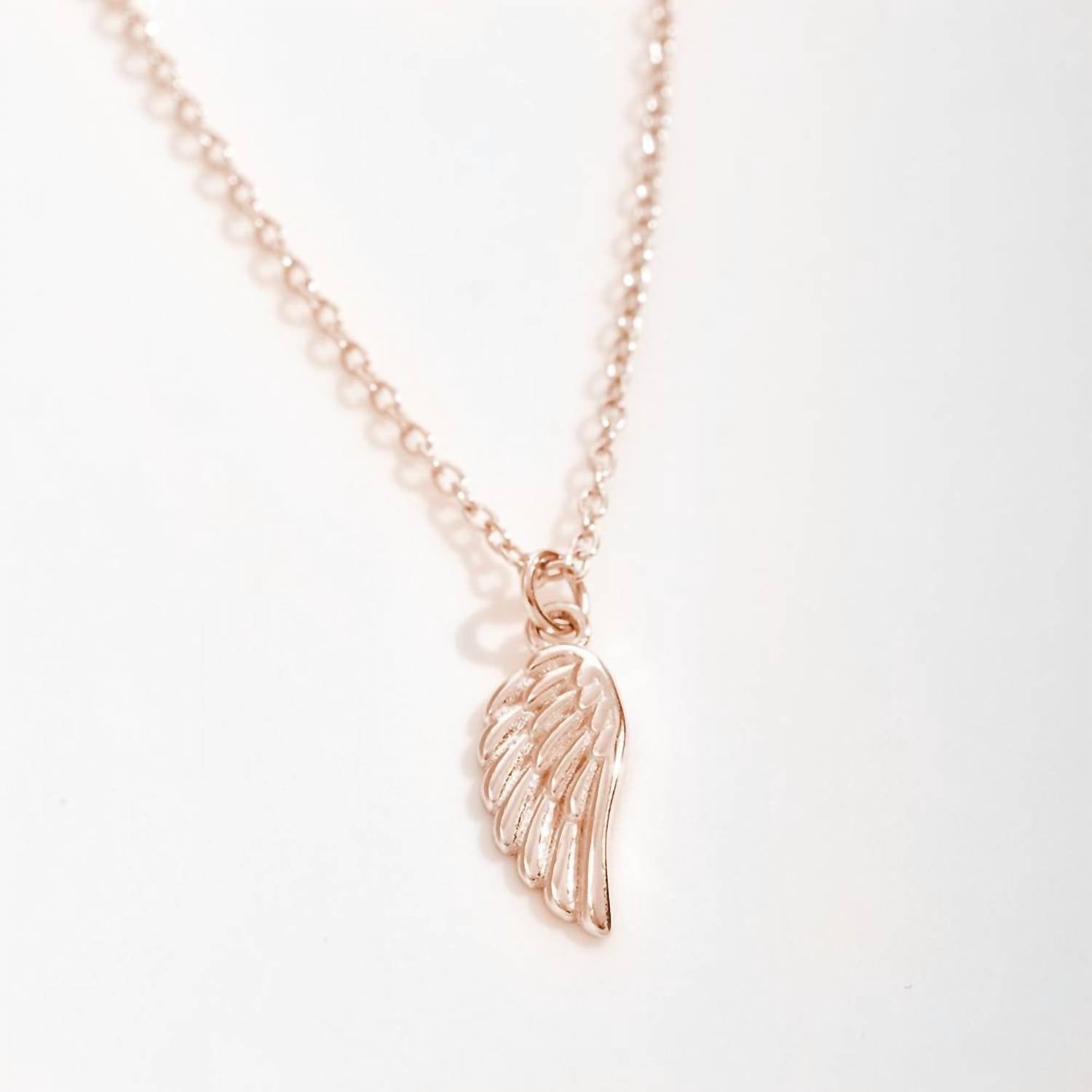 Women's First Communion Wing Necklace In Rose Gold