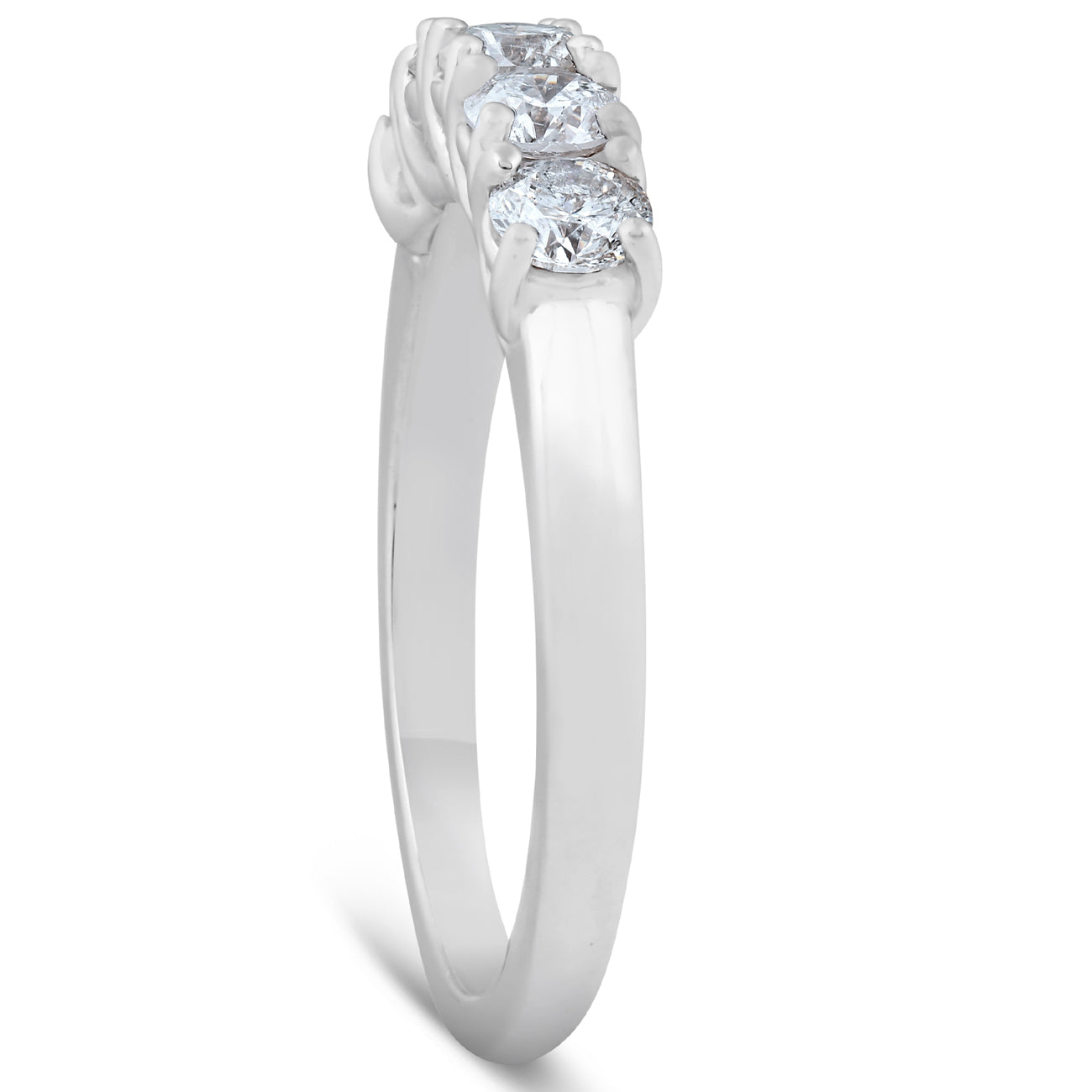 1 Ct Diamond Five Stone Tellis Wedding Ring 14k White Gold