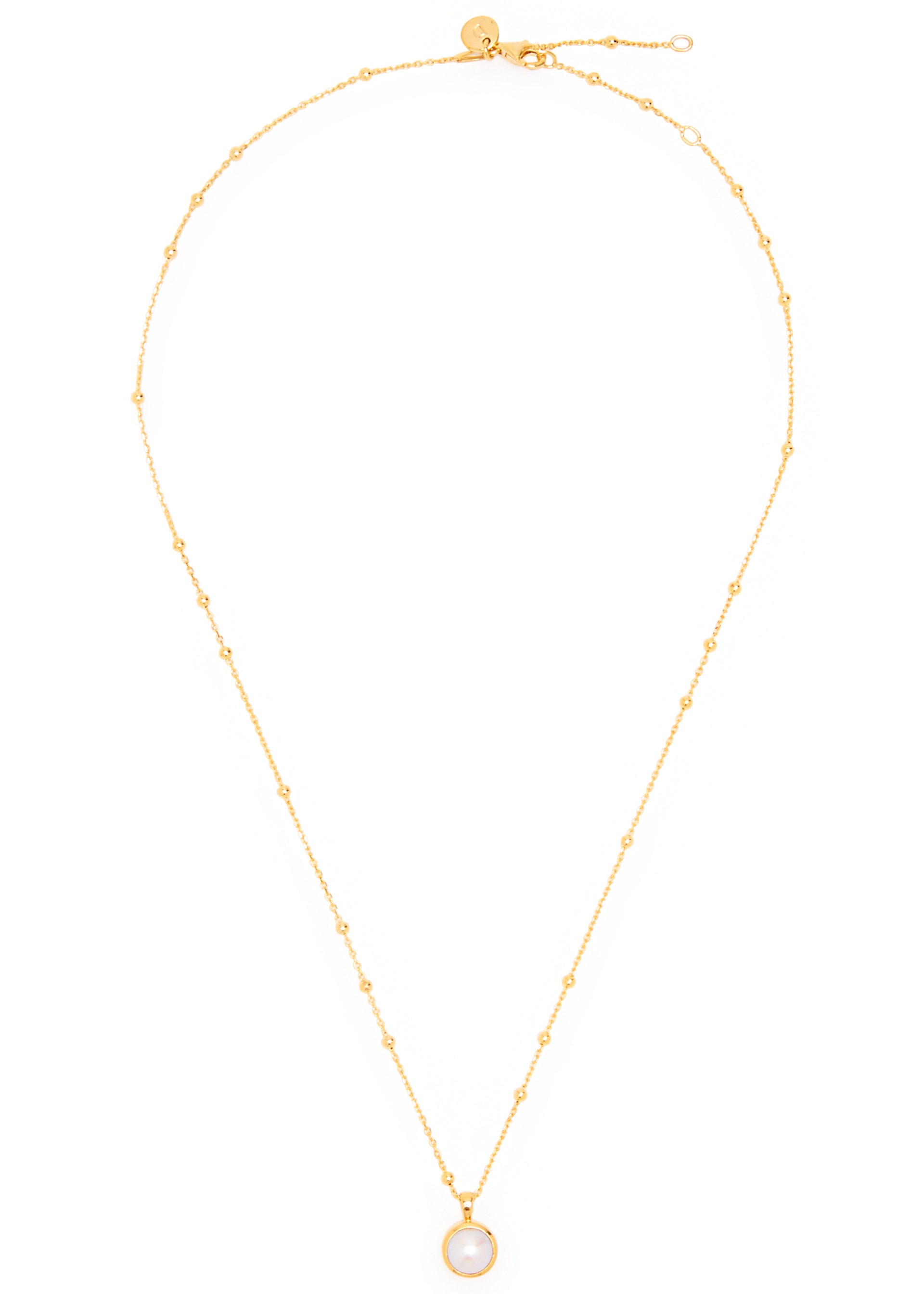 Pearl Healing Stone 18kt gold-plated necklace