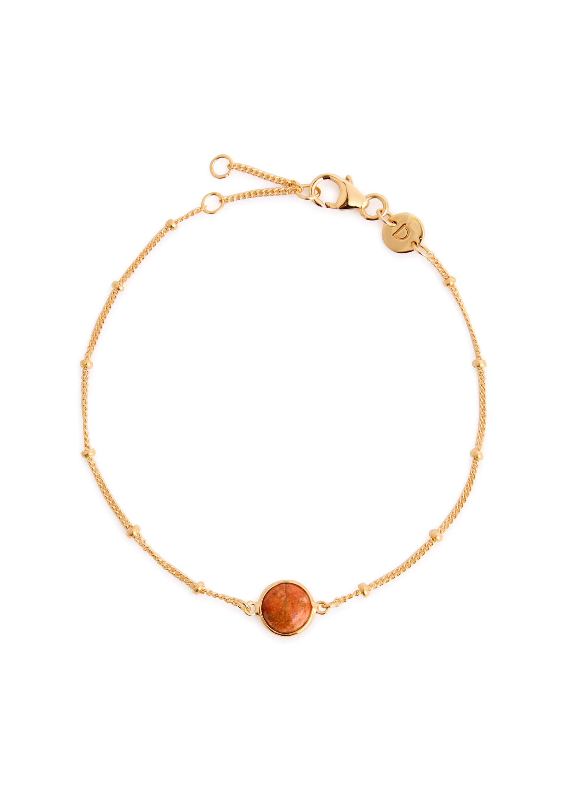 Healing stone 18kt gold-plated bracelet