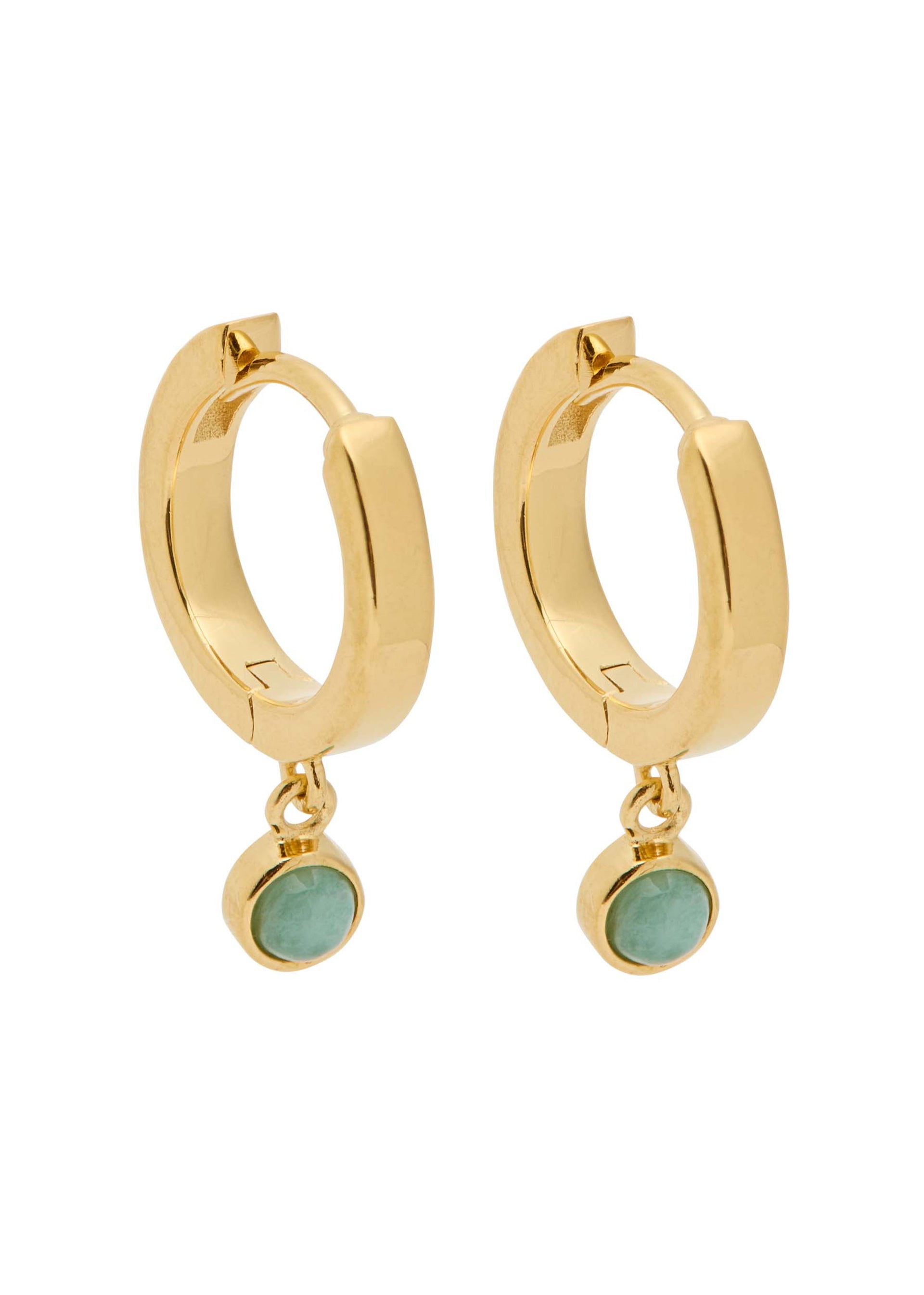 Healing Stone 18kt gold-plated hoop earrings