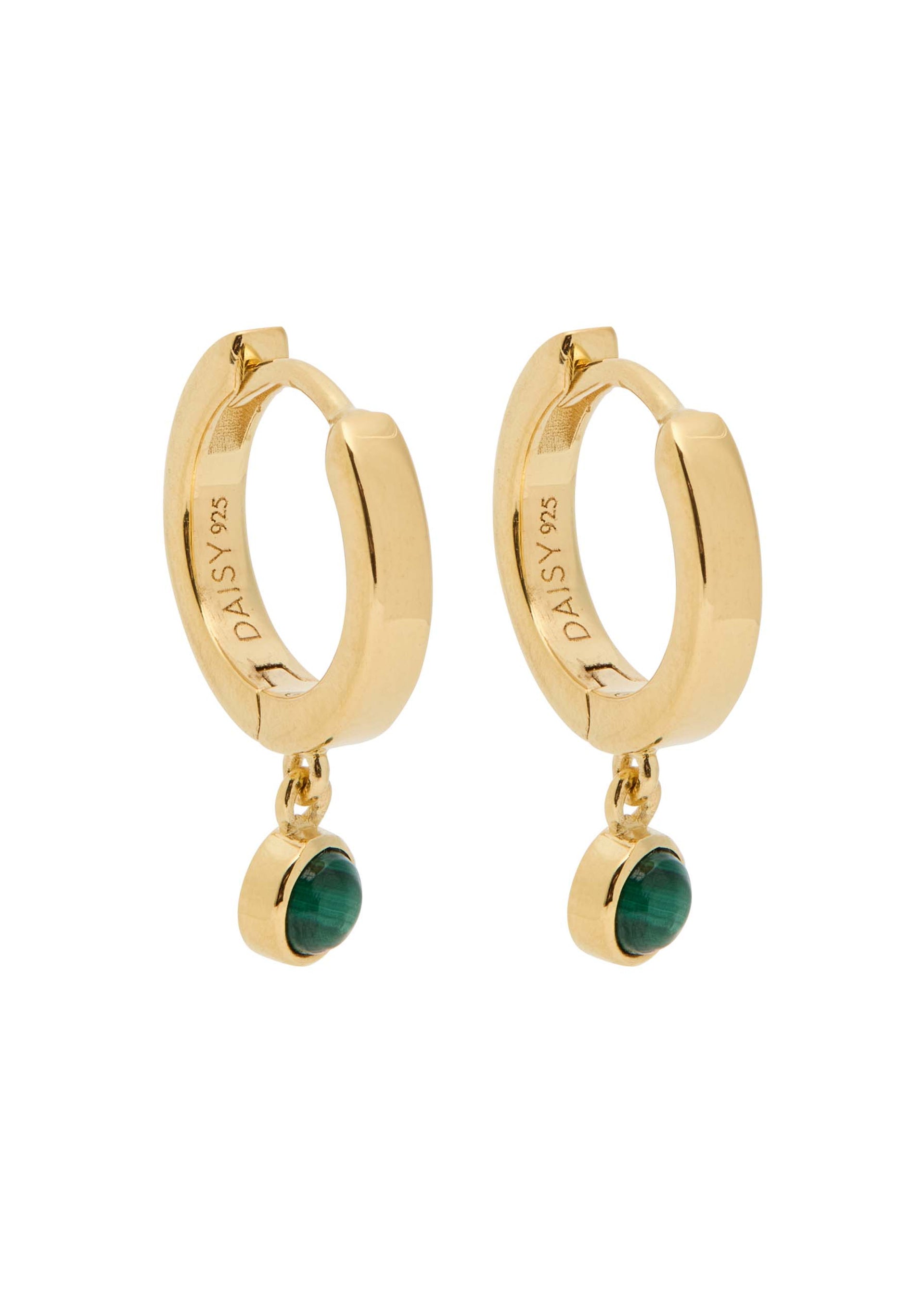 Healing Stone 18kt gold-plated hoop earrings
