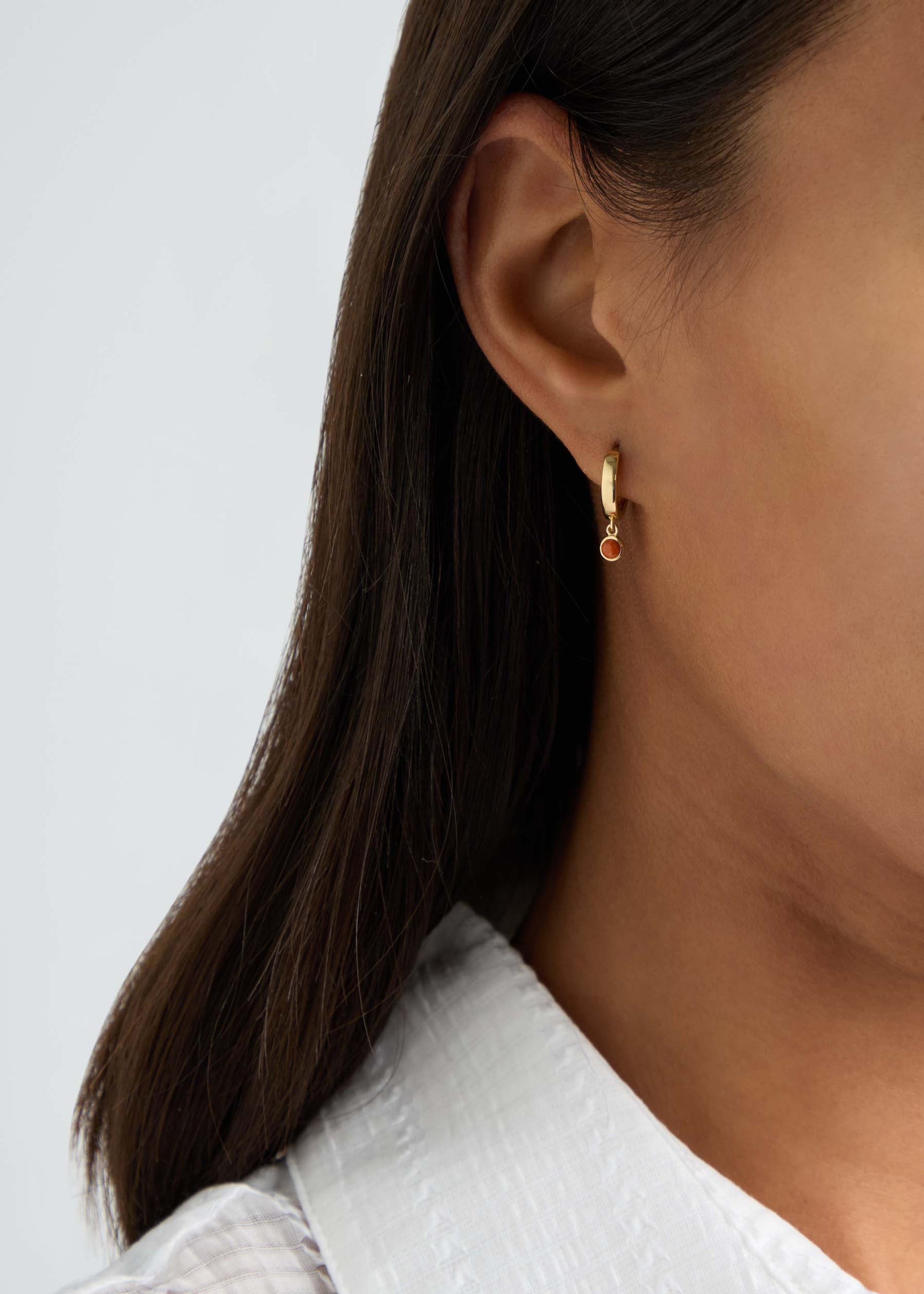 Healing Stone 18kt gold-plated hoop earrings