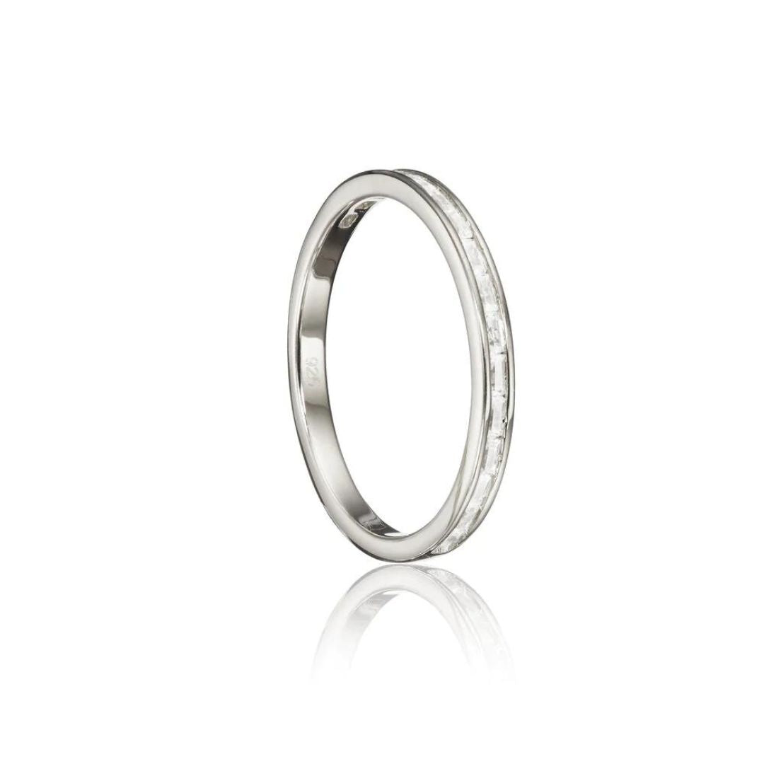 Silver Diamond Style Baguette Eternity Ring