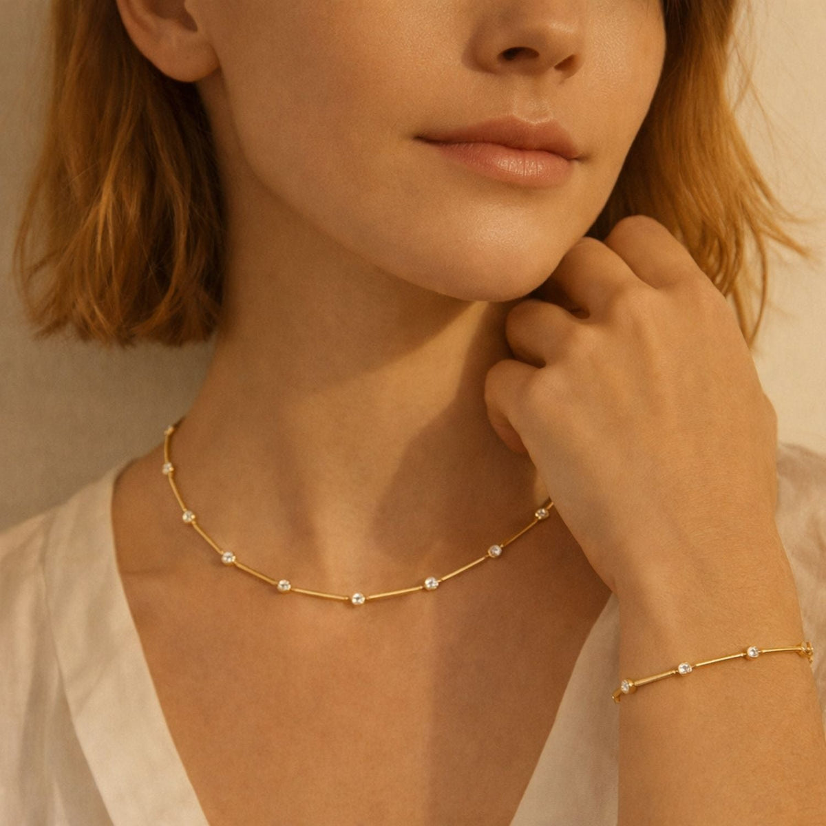 Light Beam: Scattered Diamond Bracelet