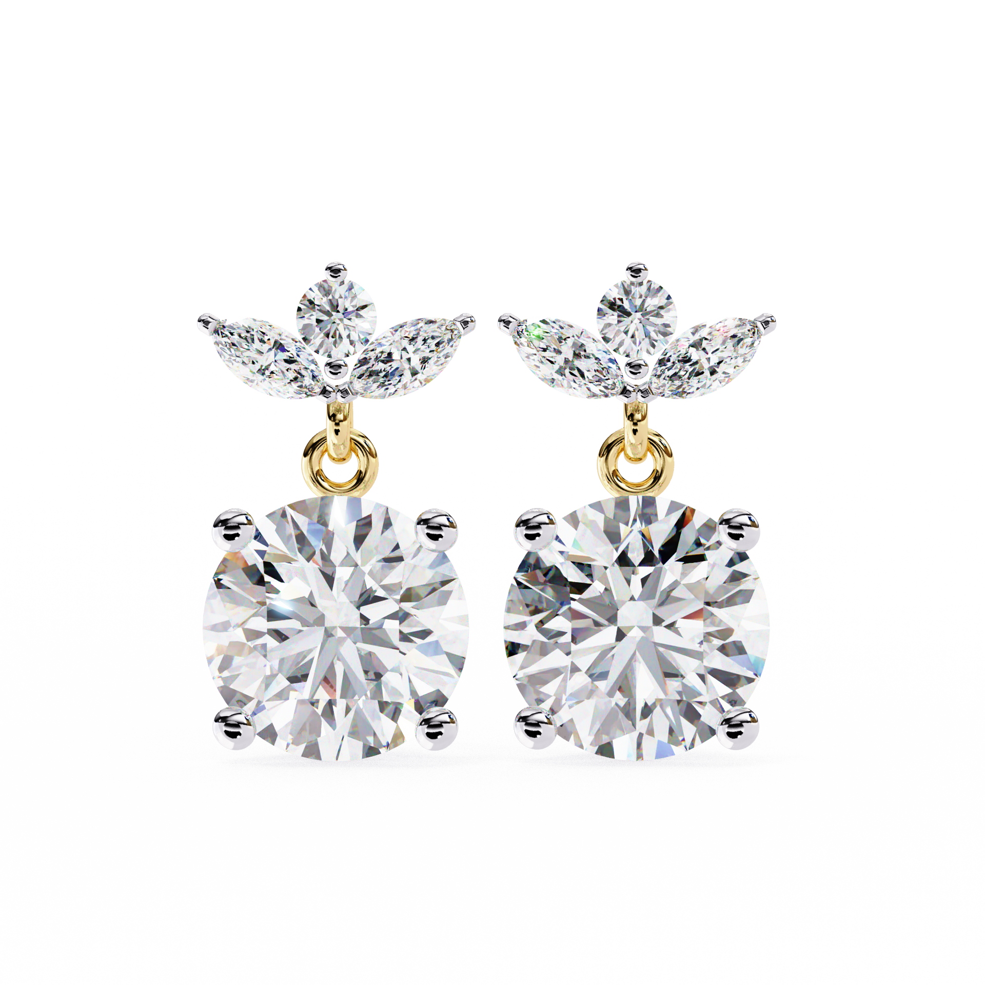 Marquise-Cut Lab-grown Diamond Vintage Drop Earrings in 10K White Gold