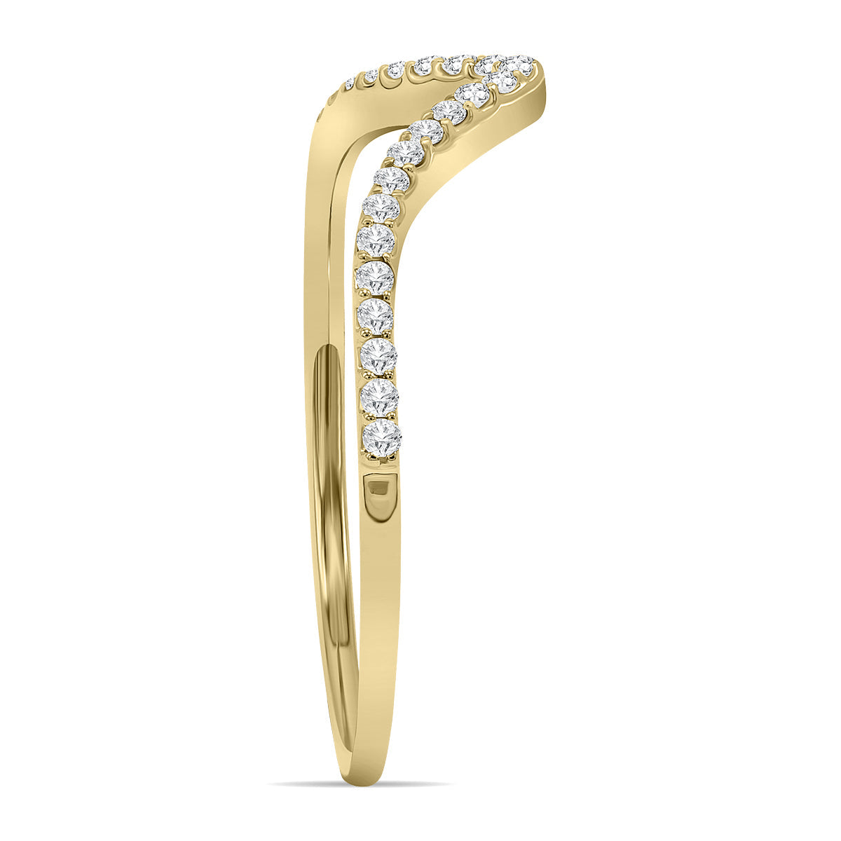 1/8 Carat TW Diamond V Ring In 14K Yellow Gold