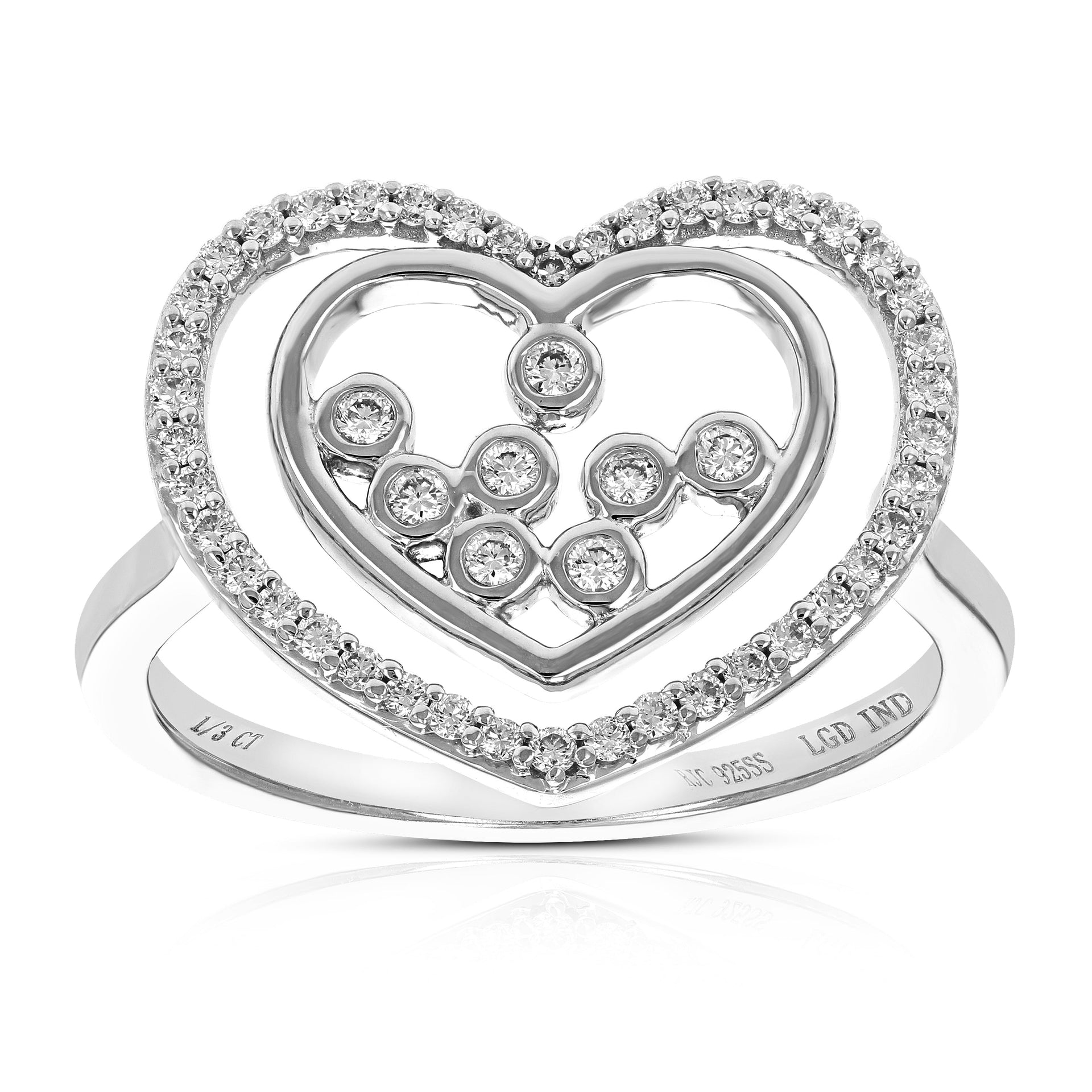 1/4 cttw Round Lab Grown Diamond Prong Set Engagement Ring .925 Sterling Silver