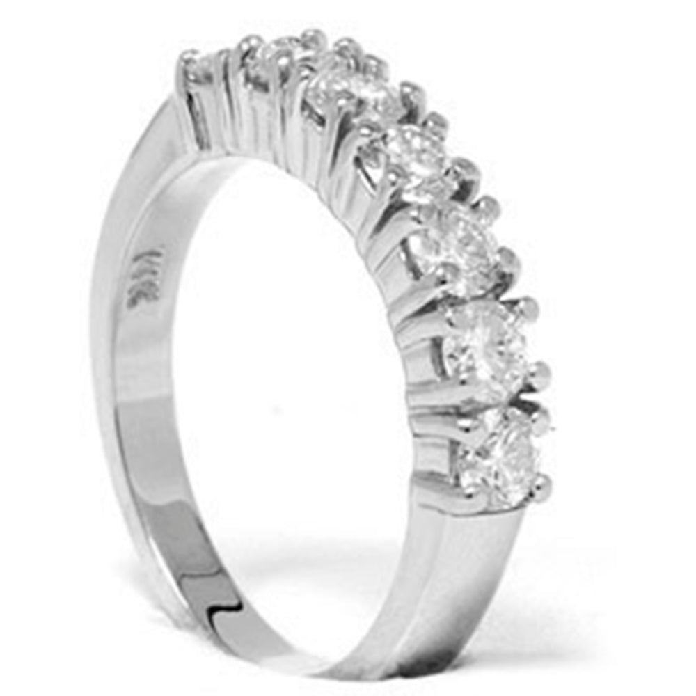 1ct Diamond Wedding Ring Anniversary 14K White Gold