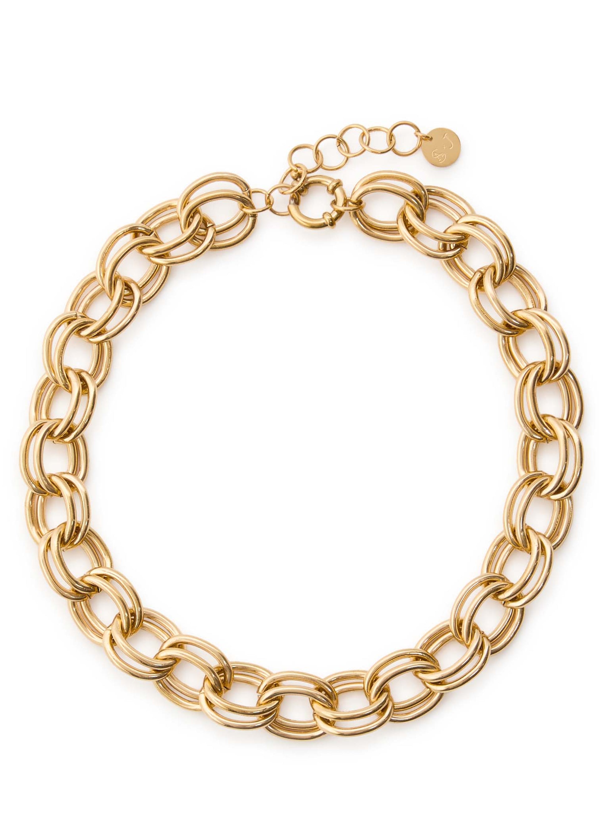 The Juliet Interlocking 18kt gold-plated chain necklace