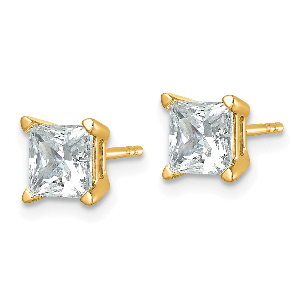 14k Gold 2 CTW Princess Lab Grown Diamond Stud Earrings