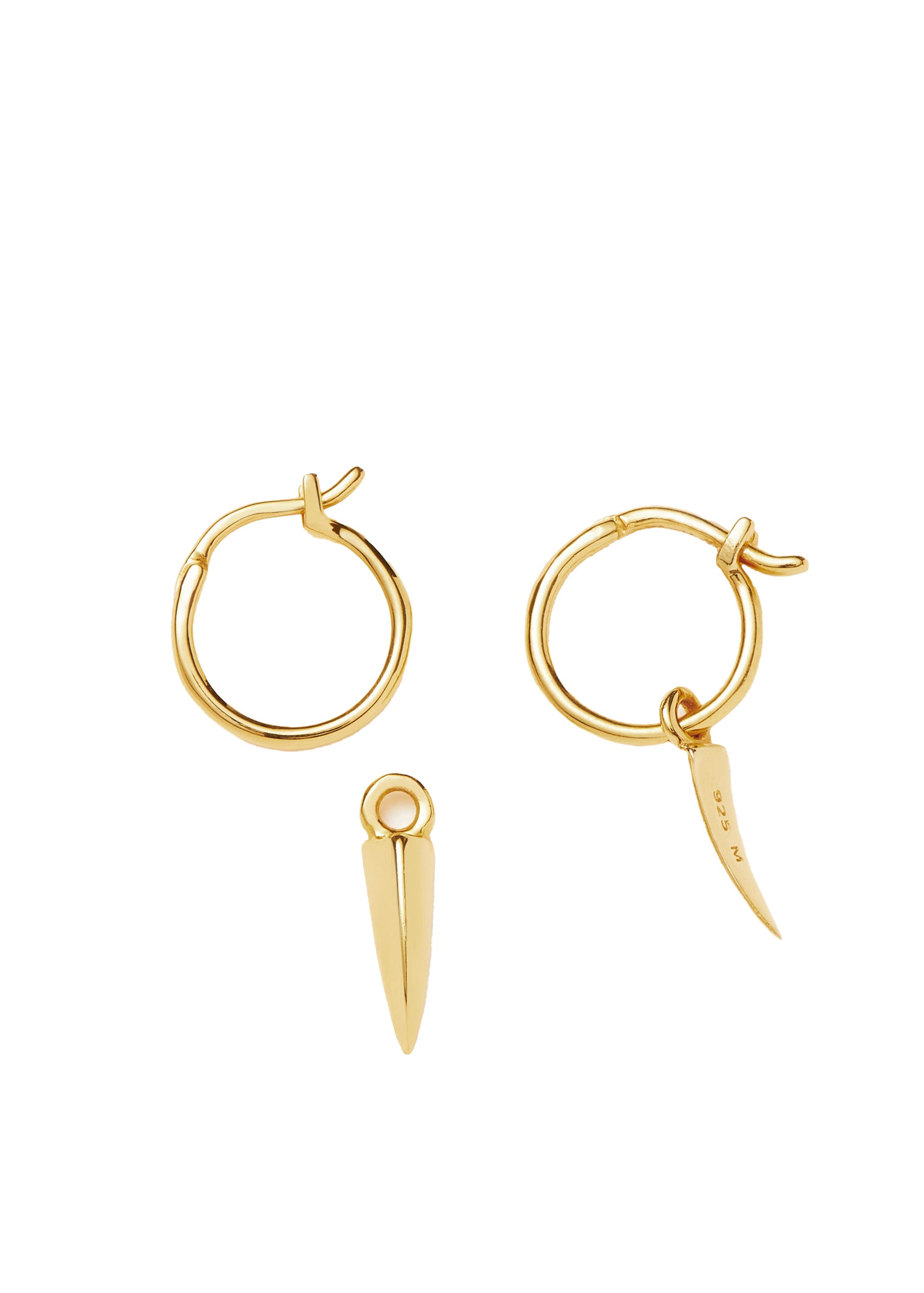 Mini Claw Charm 18kt gold vermeil hoop earrings