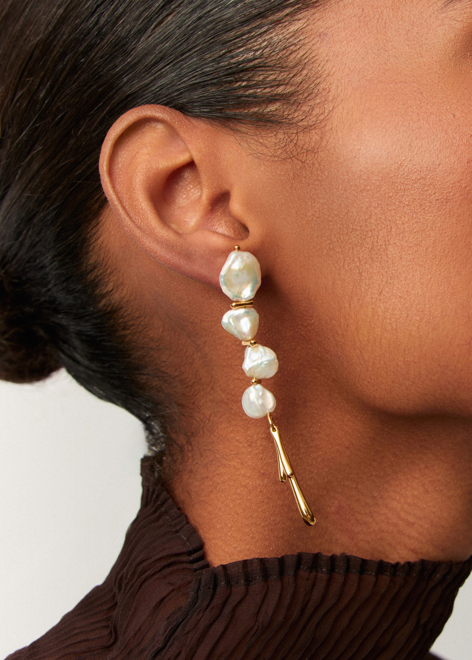 Keshi pearl drop earrings